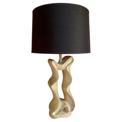 Biomorphe postmoderne Tischlampe mit frei geformtem Bandmotiv aus Gips von Jaru, 1980er Jahre