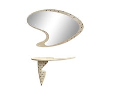 Biomorphic Postmodern Mirror With Matching Console