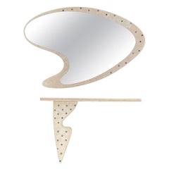 Biomorphic Postmodern Mirror With Matching Console