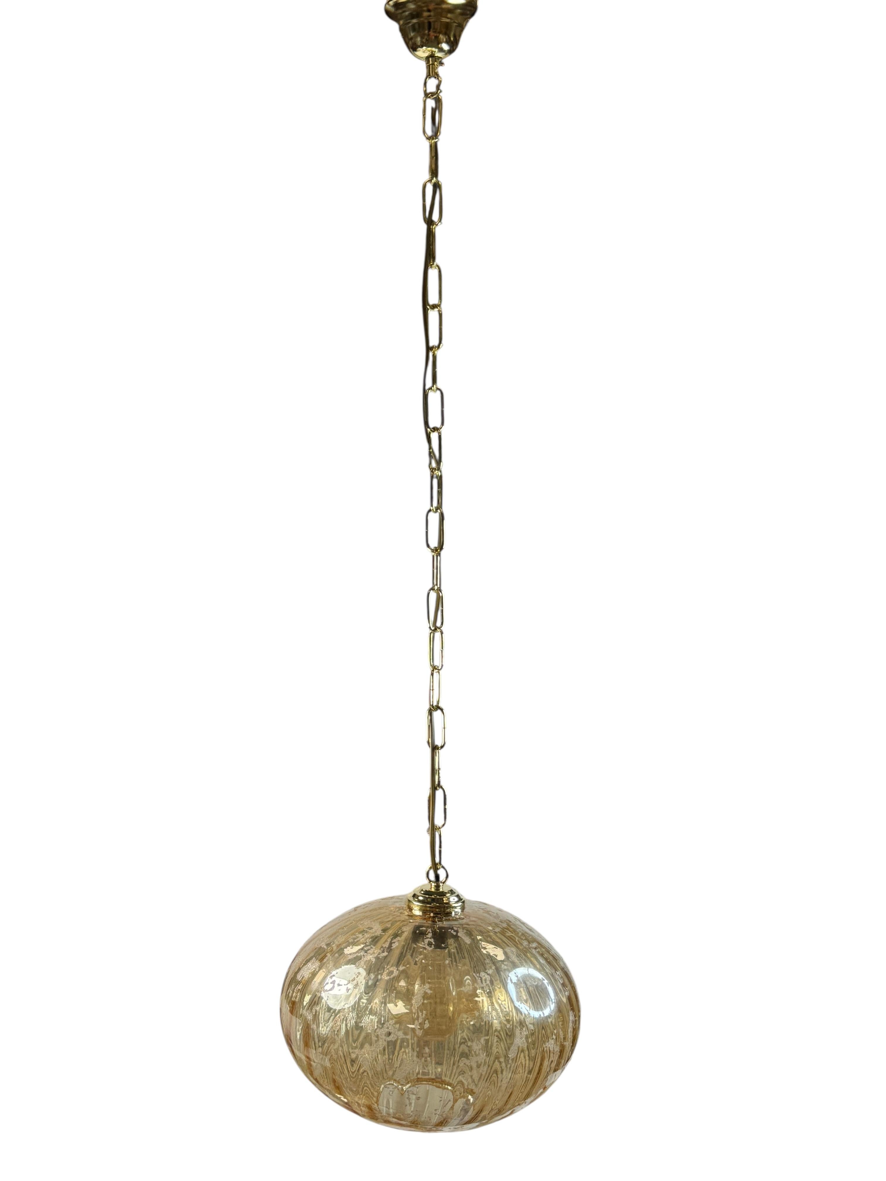 Lampada a sospensione biomorfa in vetro a forma di zucca, Limburg 1960, Germania in vendita 3