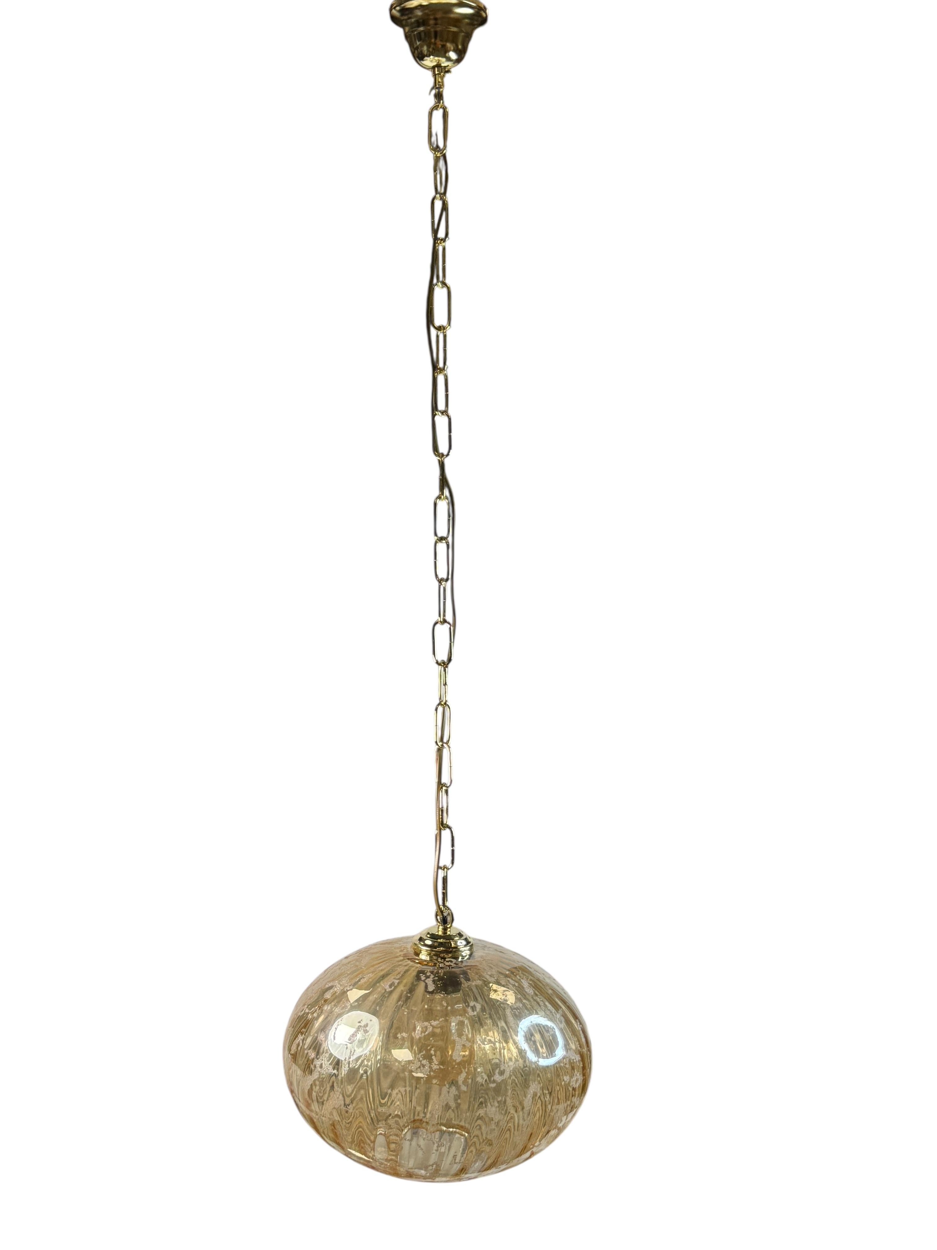 Lampada a sospensione biomorfa in vetro a forma di zucca, Limburg 1960, Germania in vendita 4