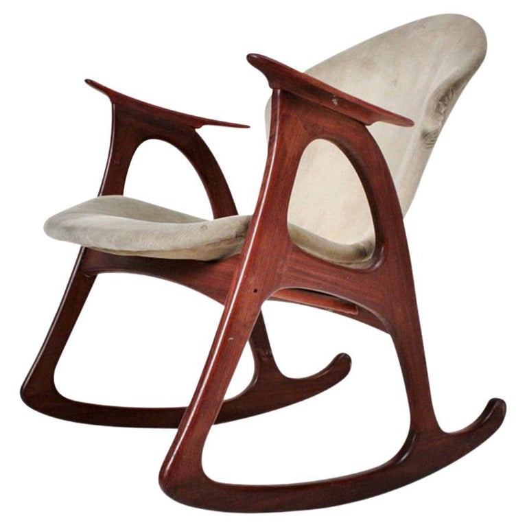 Biomorphic Rocking Chair by Aage Christiansen For Sale at 1stDibs