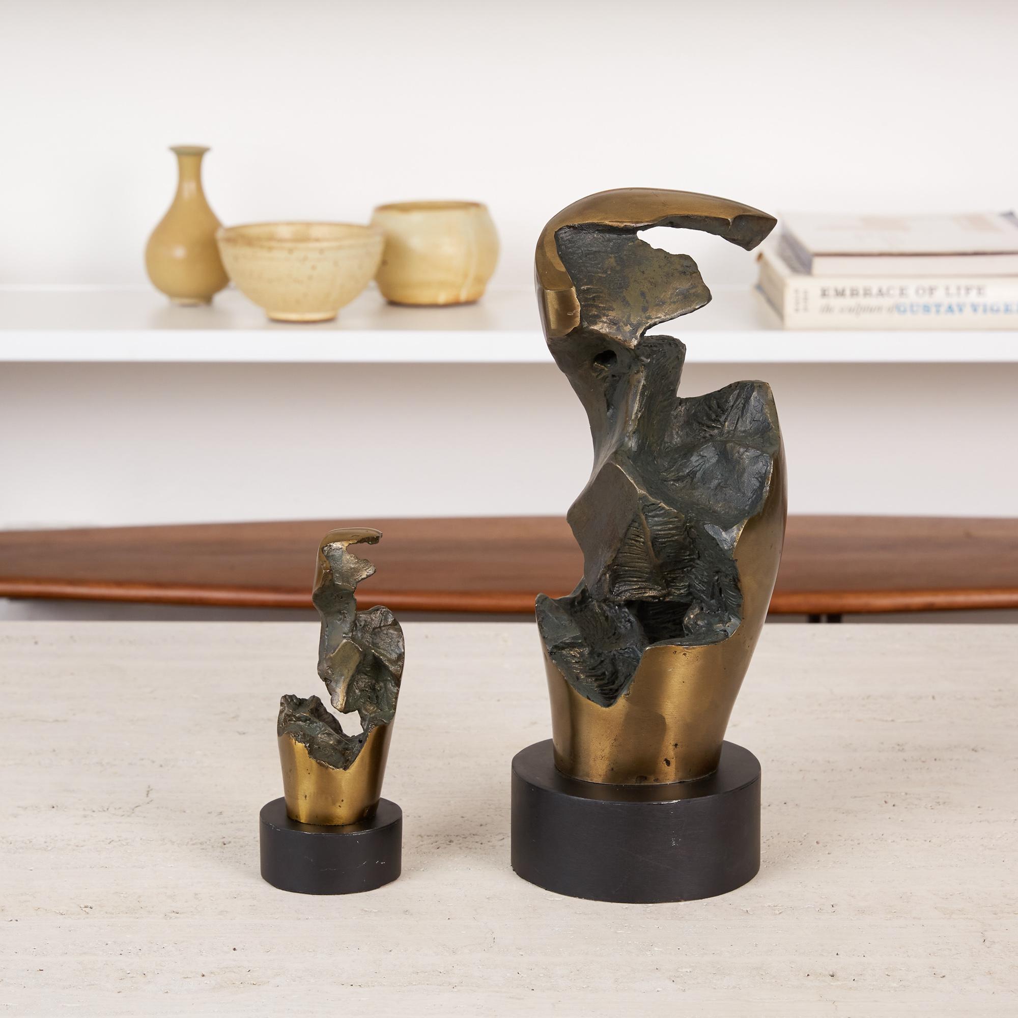 Biomorphic Sculpture with Bronze Finish on Stand 2