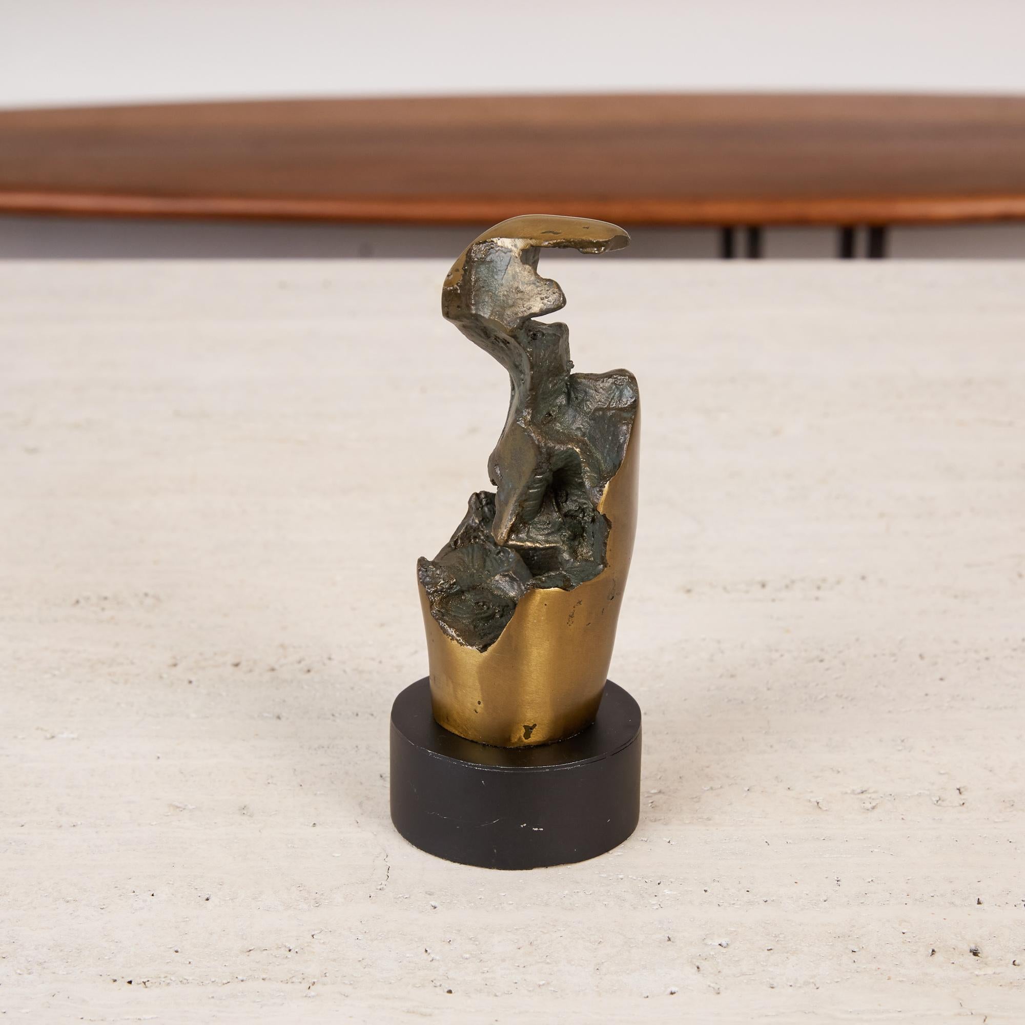 American Biomorphic Sculpture with Bronze Finish on Stand