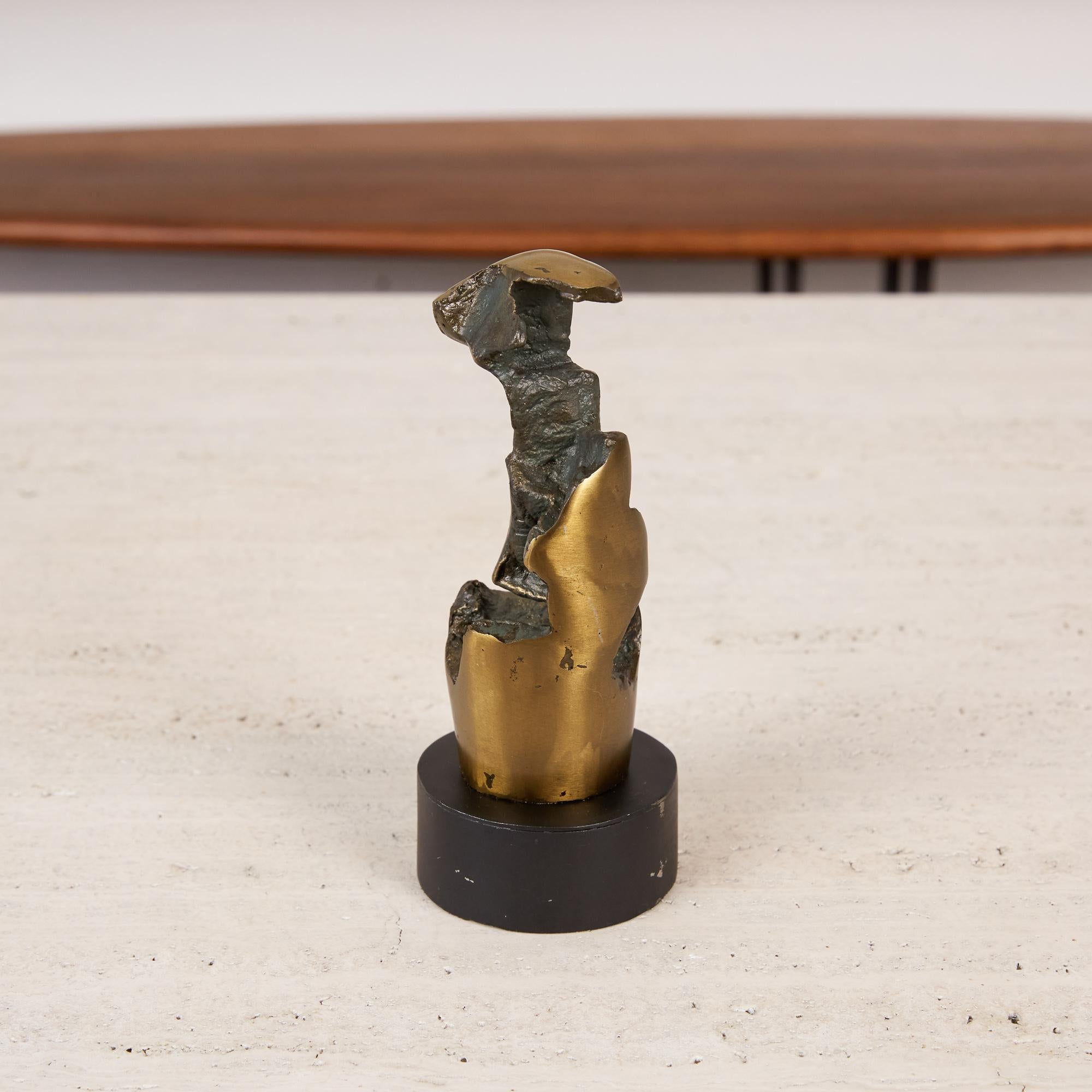 Plated Biomorphic Sculpture with Bronze Finish on Stand