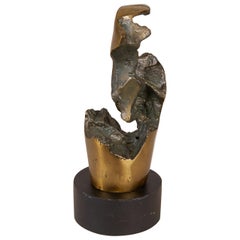 Biomorphic Sculpture with Bronze Finish on Stand