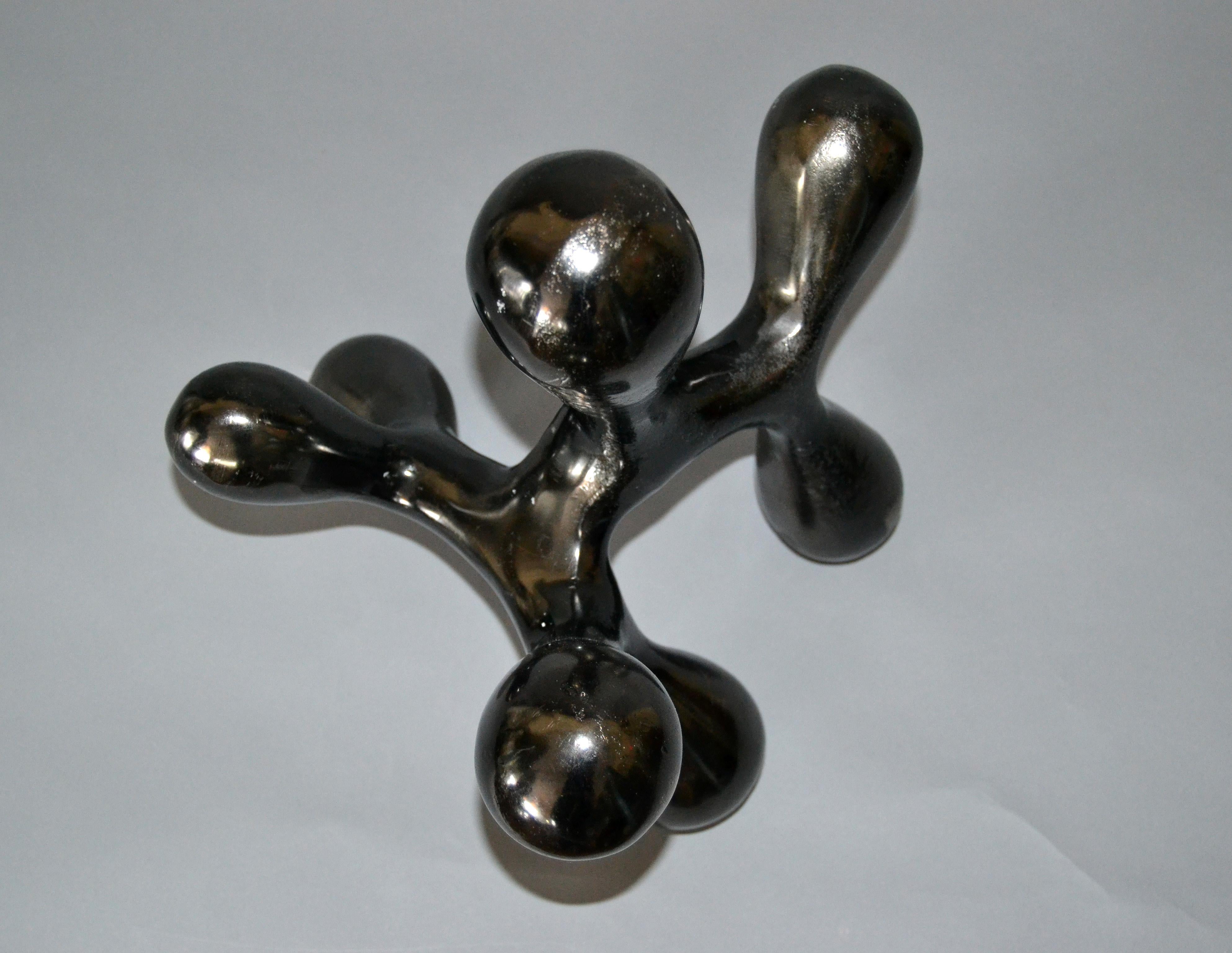 Biomorphic Shape in Abstract Art Bronze Table Sculpture 5