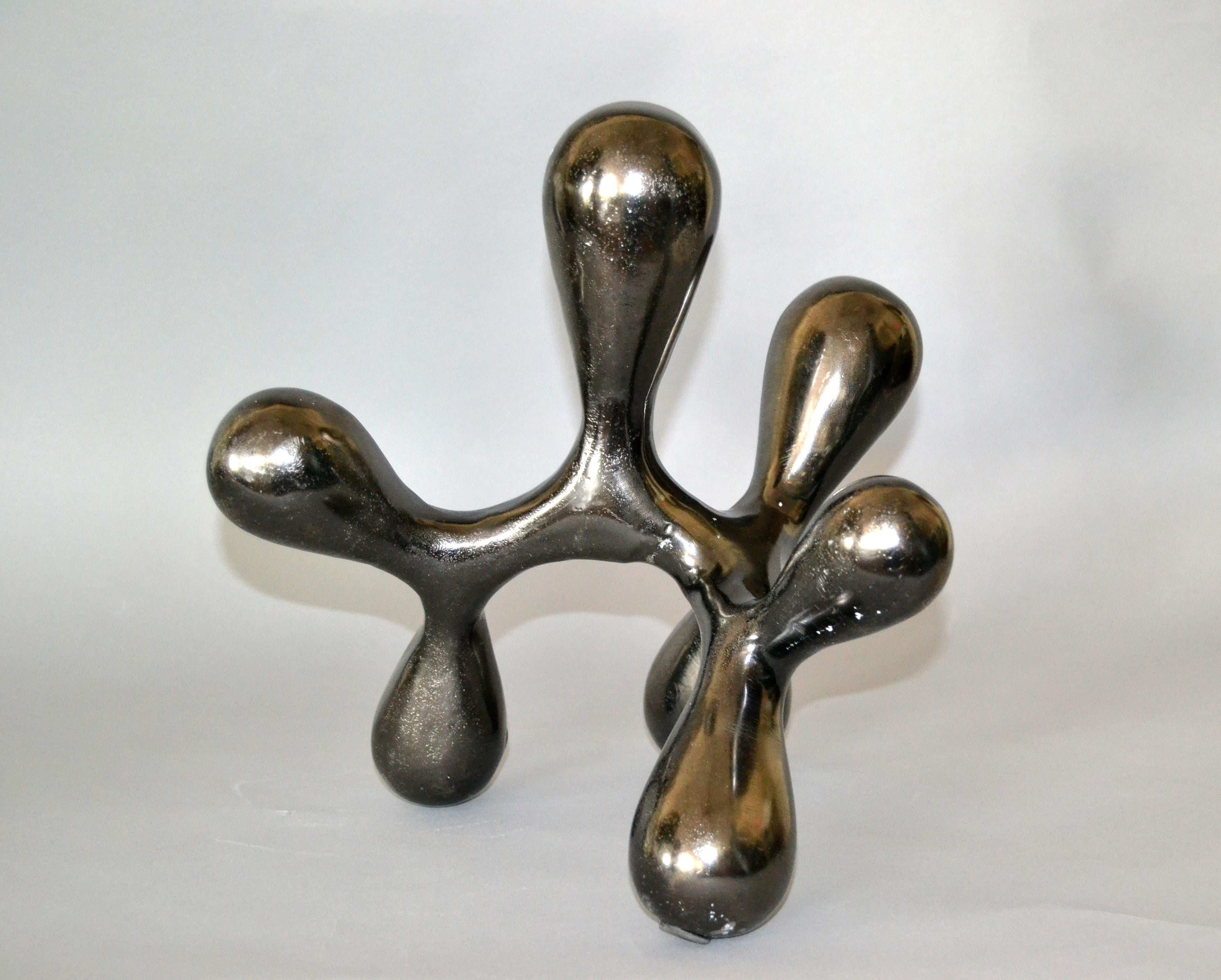 Biomorphic Shape in Abstract Art Bronze Table Sculpture 6