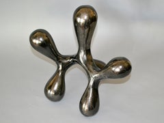 Biomorphic Shape in Abstract Art Bronze Table Sculpture