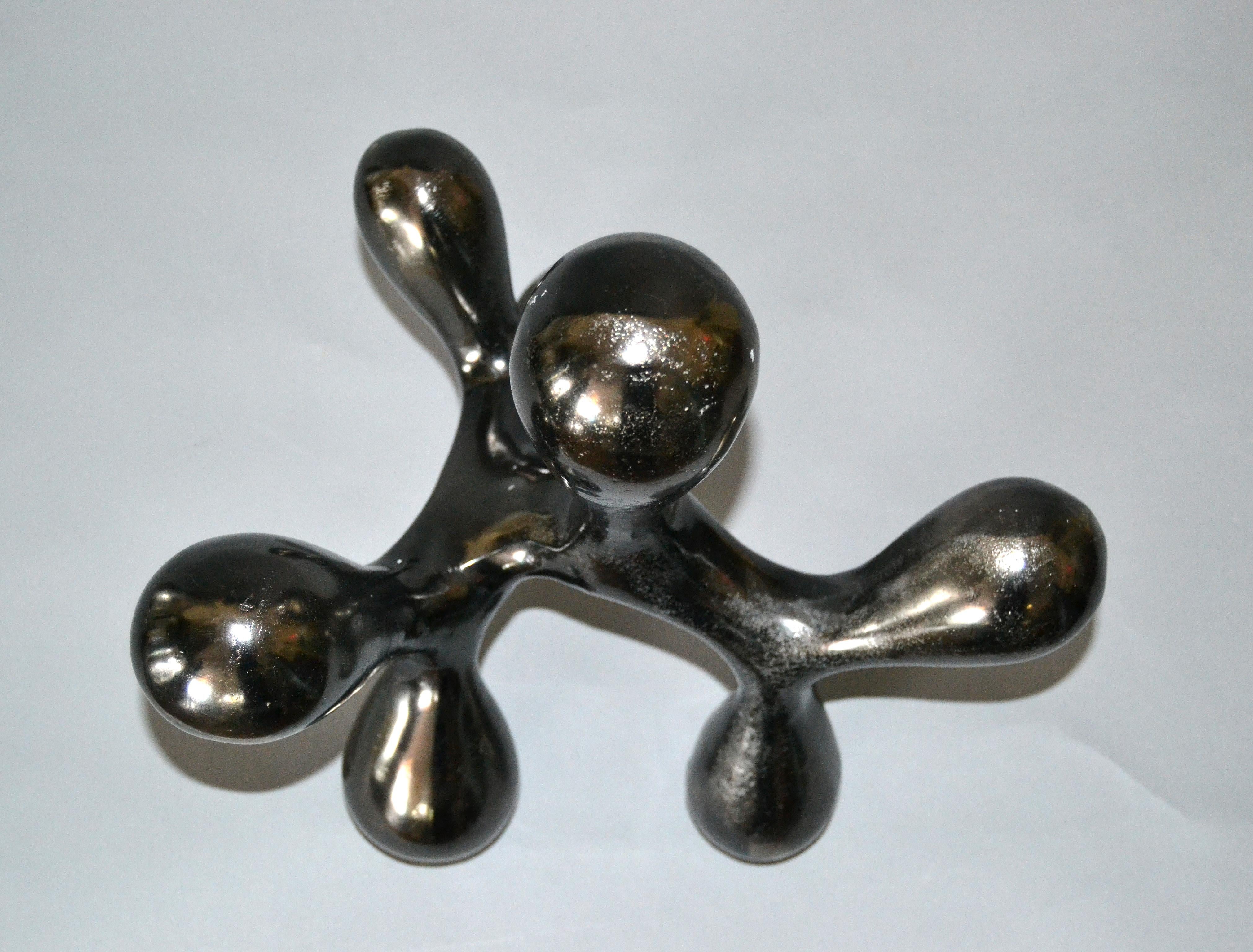 American Biomorphic Shape in Abstract Art Bronze Table Sculpture