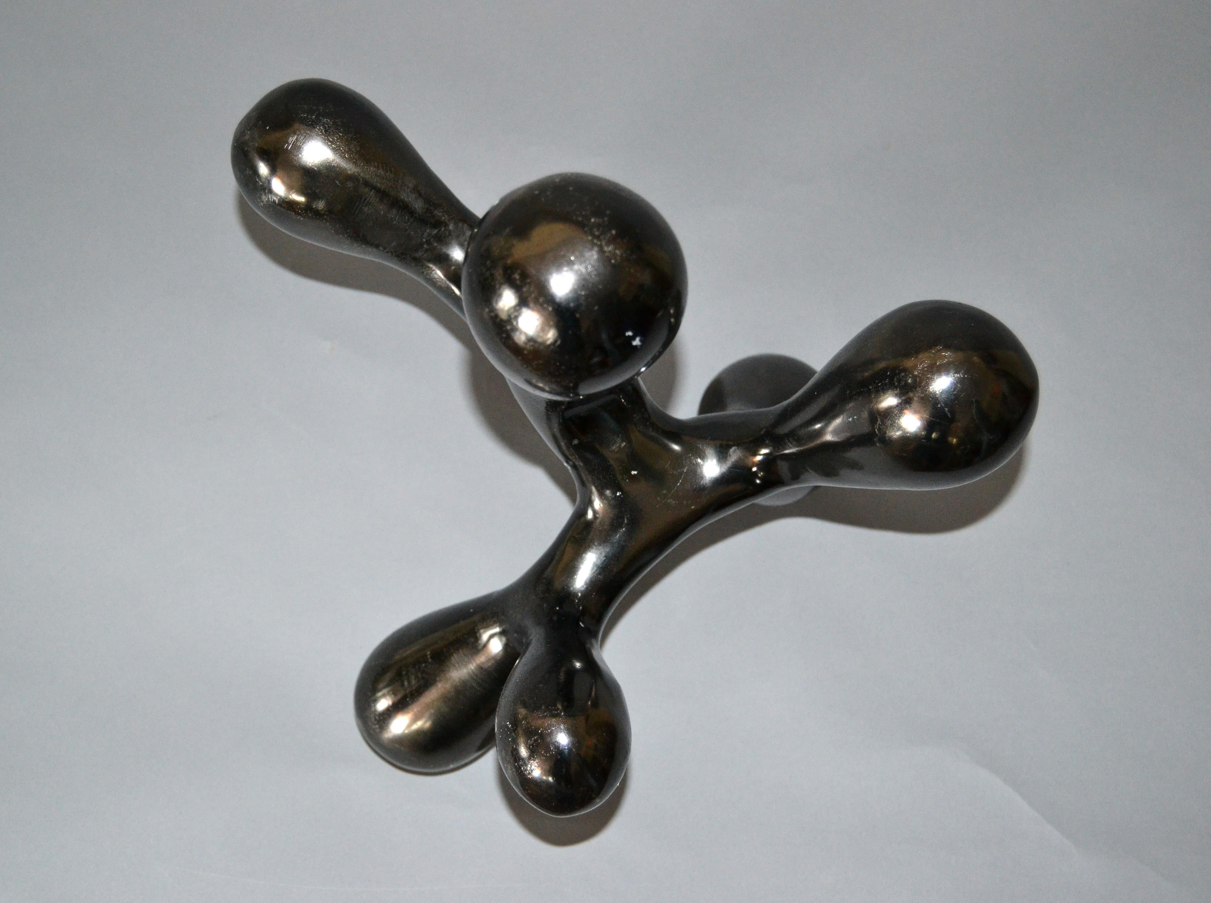 Biomorphic Shape in Abstract Art Bronze Table Sculpture 1