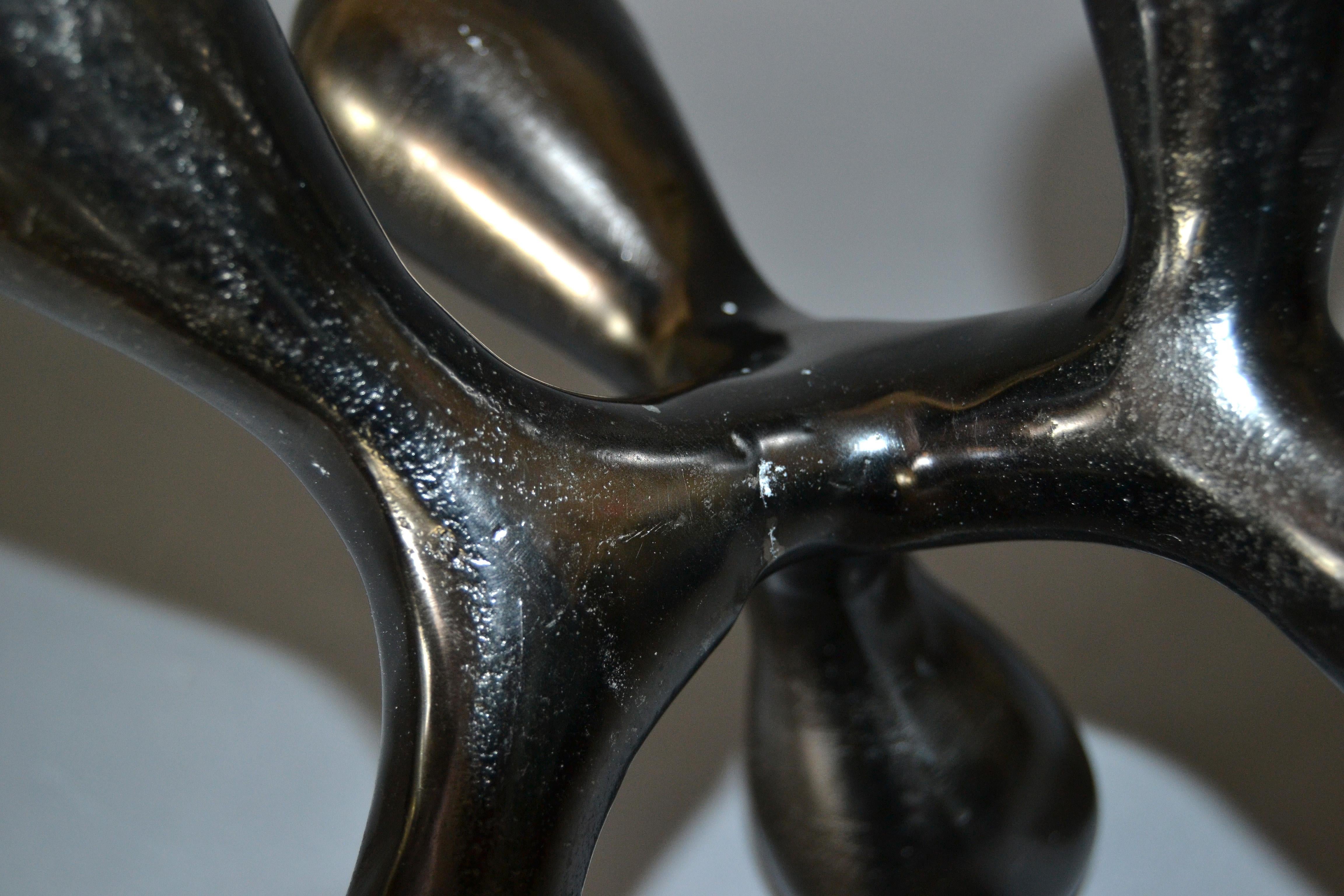 Biomorphic Shape in Abstract Art Bronze Table Sculpture 3