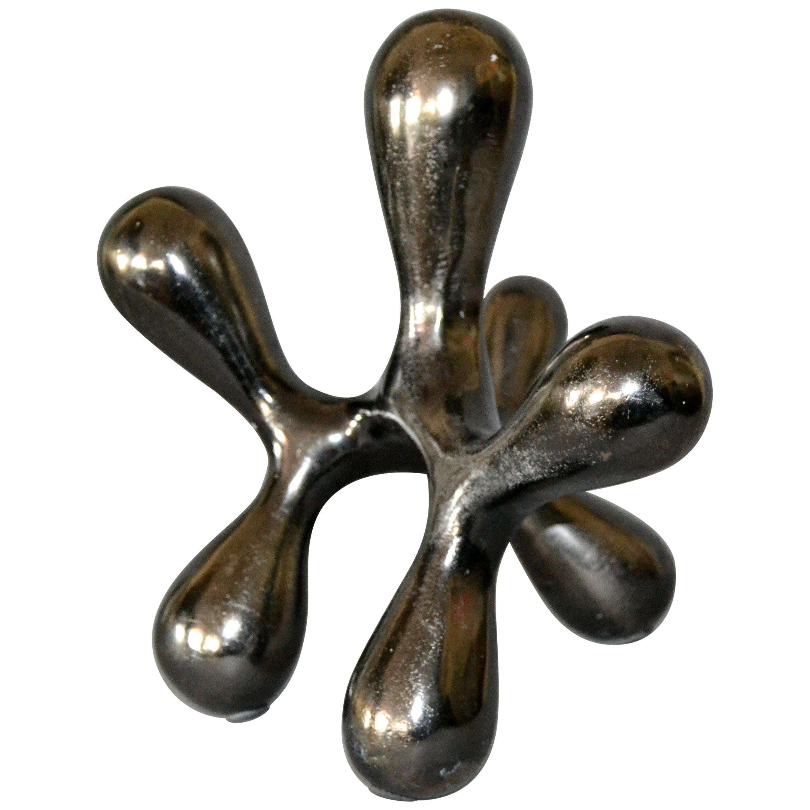 Biomorphic Shape in Abstract Art Bronze Table Sculpture