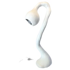 Biomorphic Standing Floor Lamp N.3, Studio Chora, White Plaster Stone, In Stock
