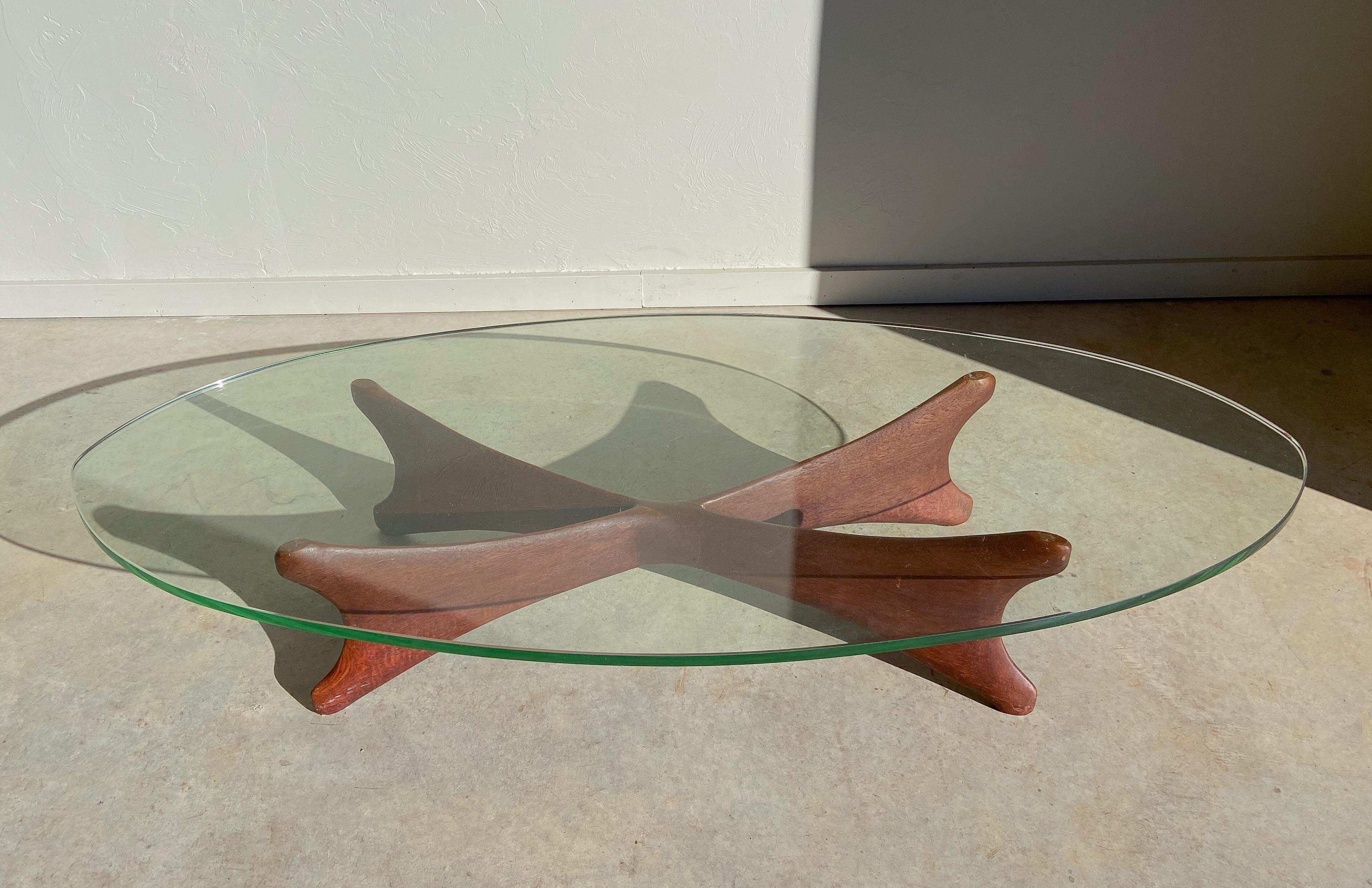 Hand-Crafted Biomorphic Coffee Table in the Manner of Noguchi, Teak, 1950s For Sale