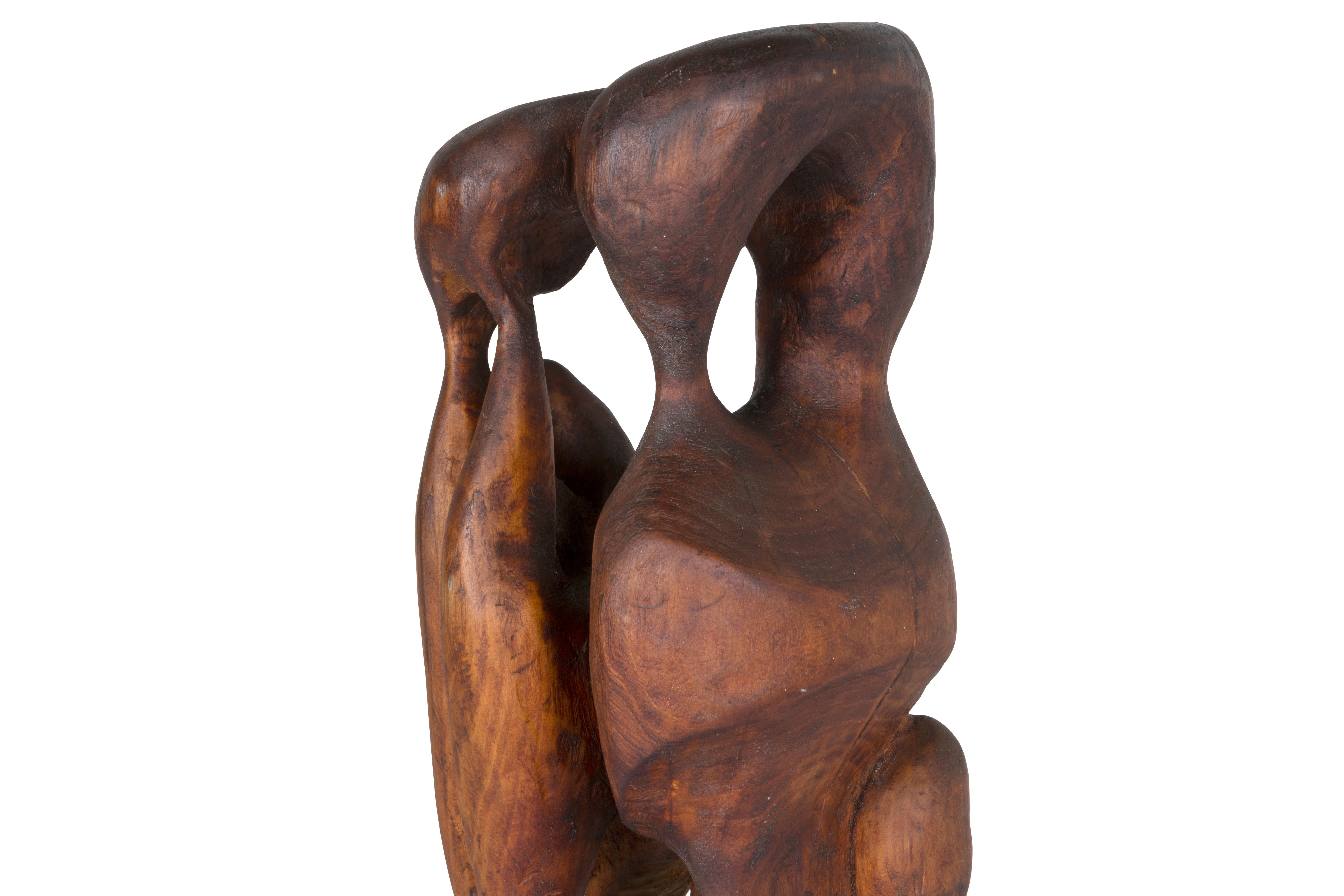 Hand-Carved Biomorphic Wood Sculpture by Wendell Upchurch