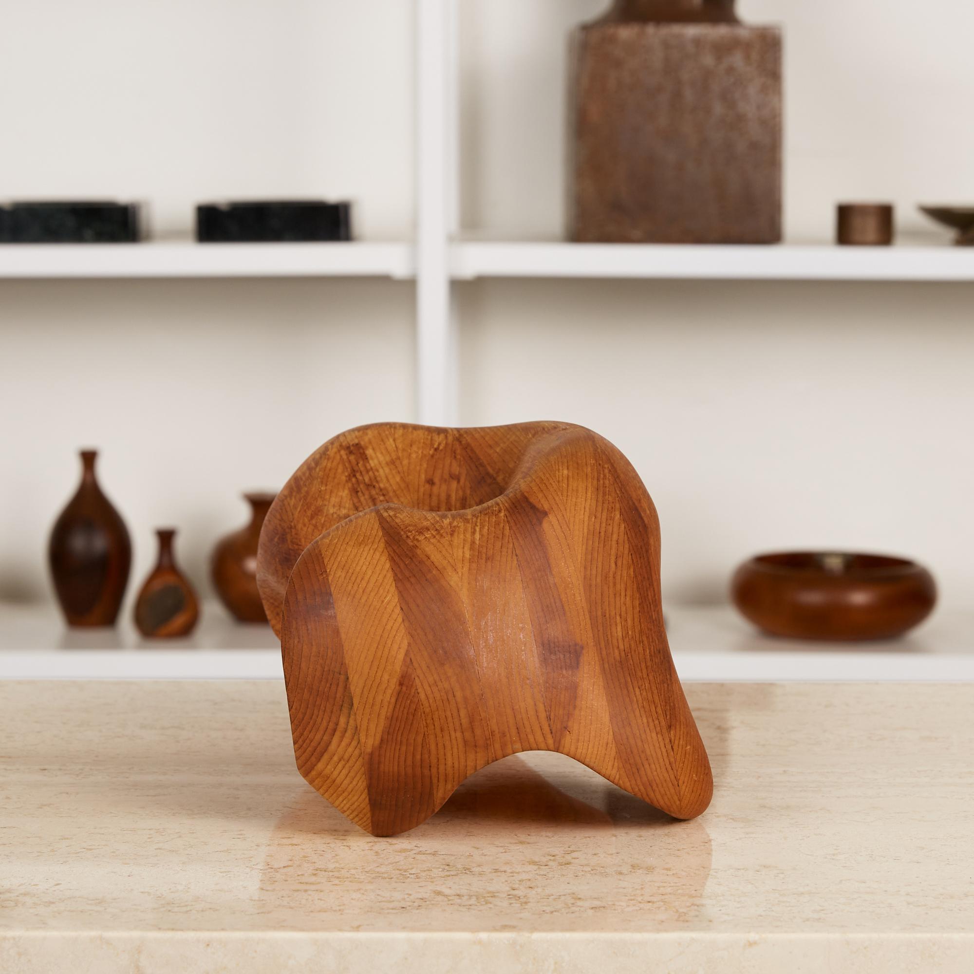 Hand-Carved Biomorphic Wood Sculpture