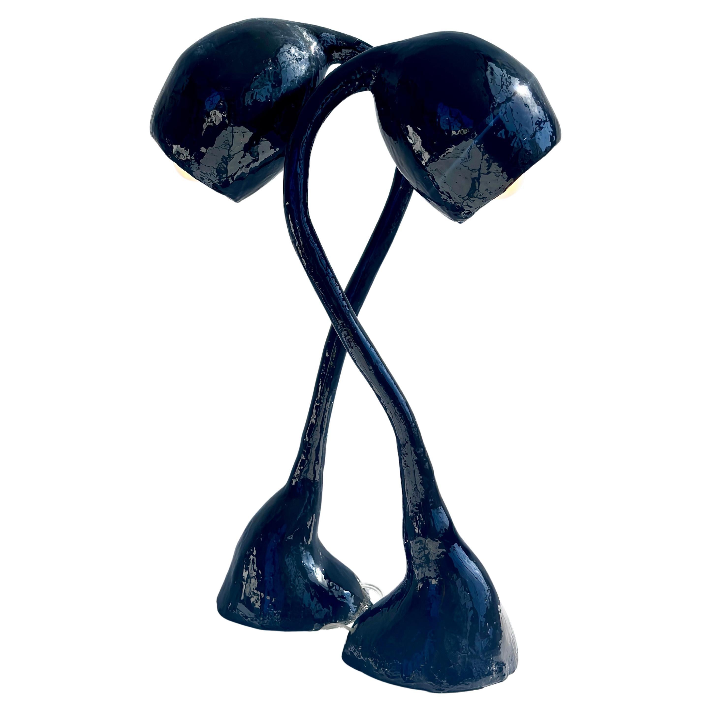 Biomorphic XL by Studio Chora, Pair of Table Lamps, Black Resin, Handcrafted For Sale