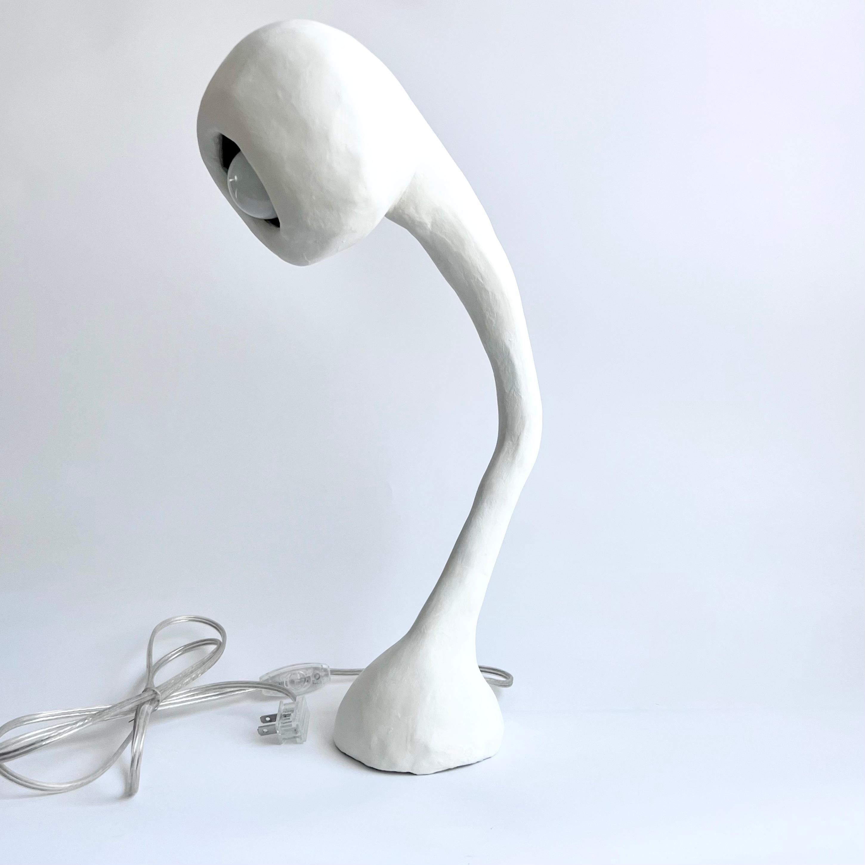 Biomorphic Xl Line by Studio Chora, Tall Table Lamp, White Limestone, In Stock For Sale 2