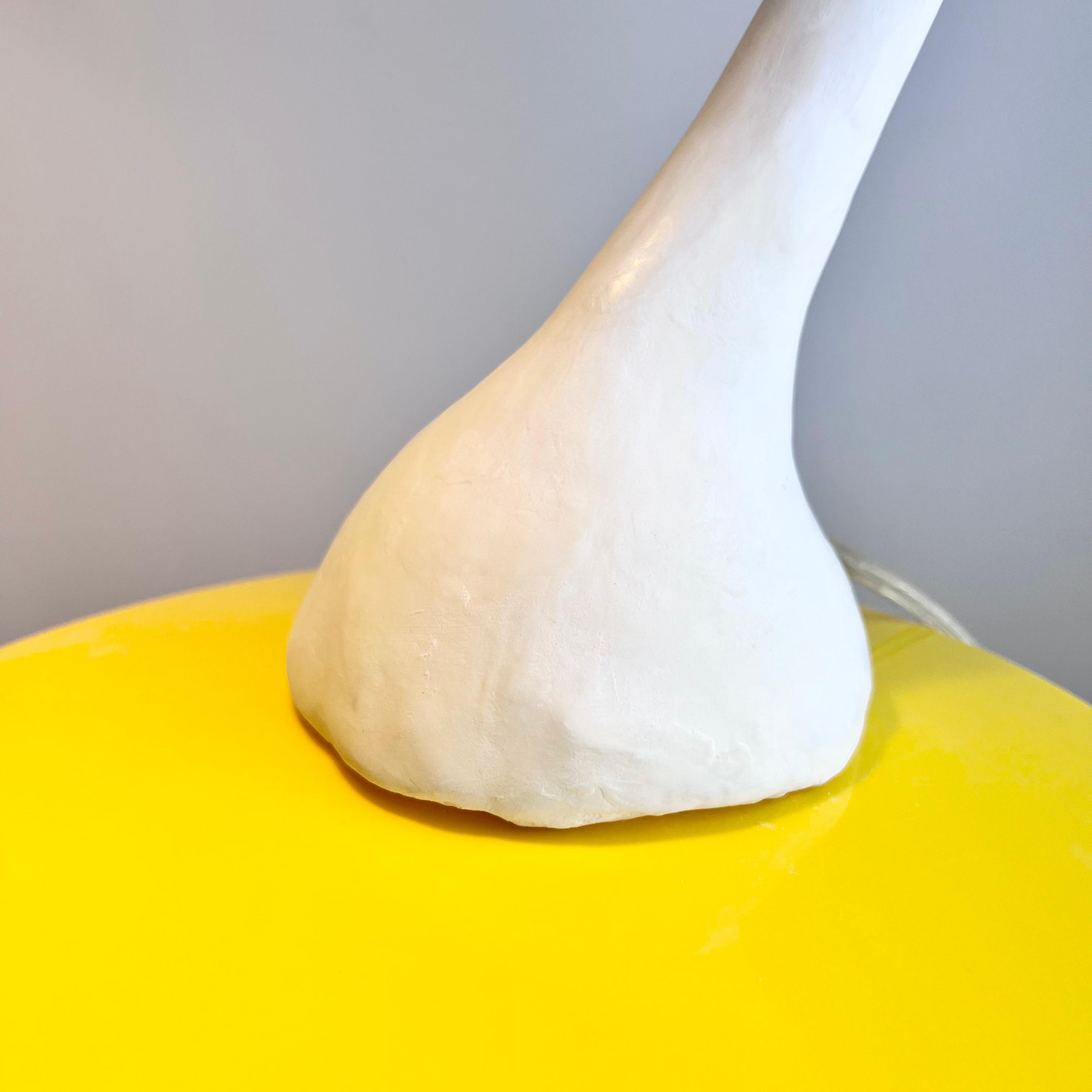 Carved Biomorphic Xl Line by Studio Chora, Tall Table Lamp, White Limestone, In Stock For Sale