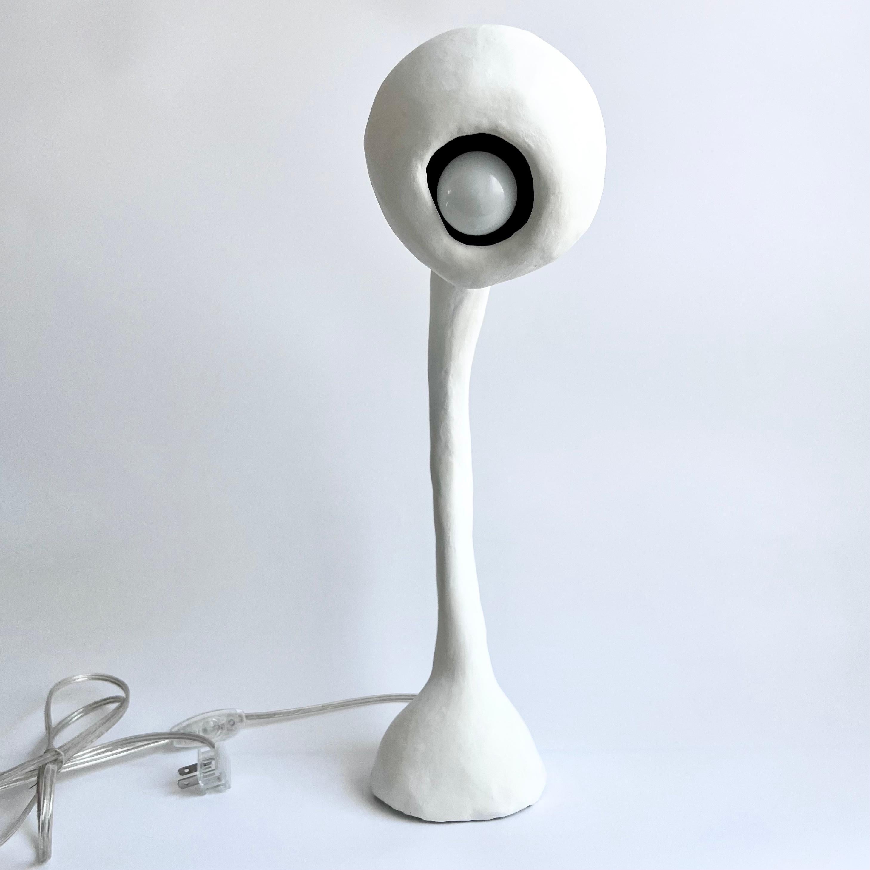 Plaster Biomorphic Xl Line by Studio Chora, Tall Table Lamp, White Limestone, In Stock For Sale