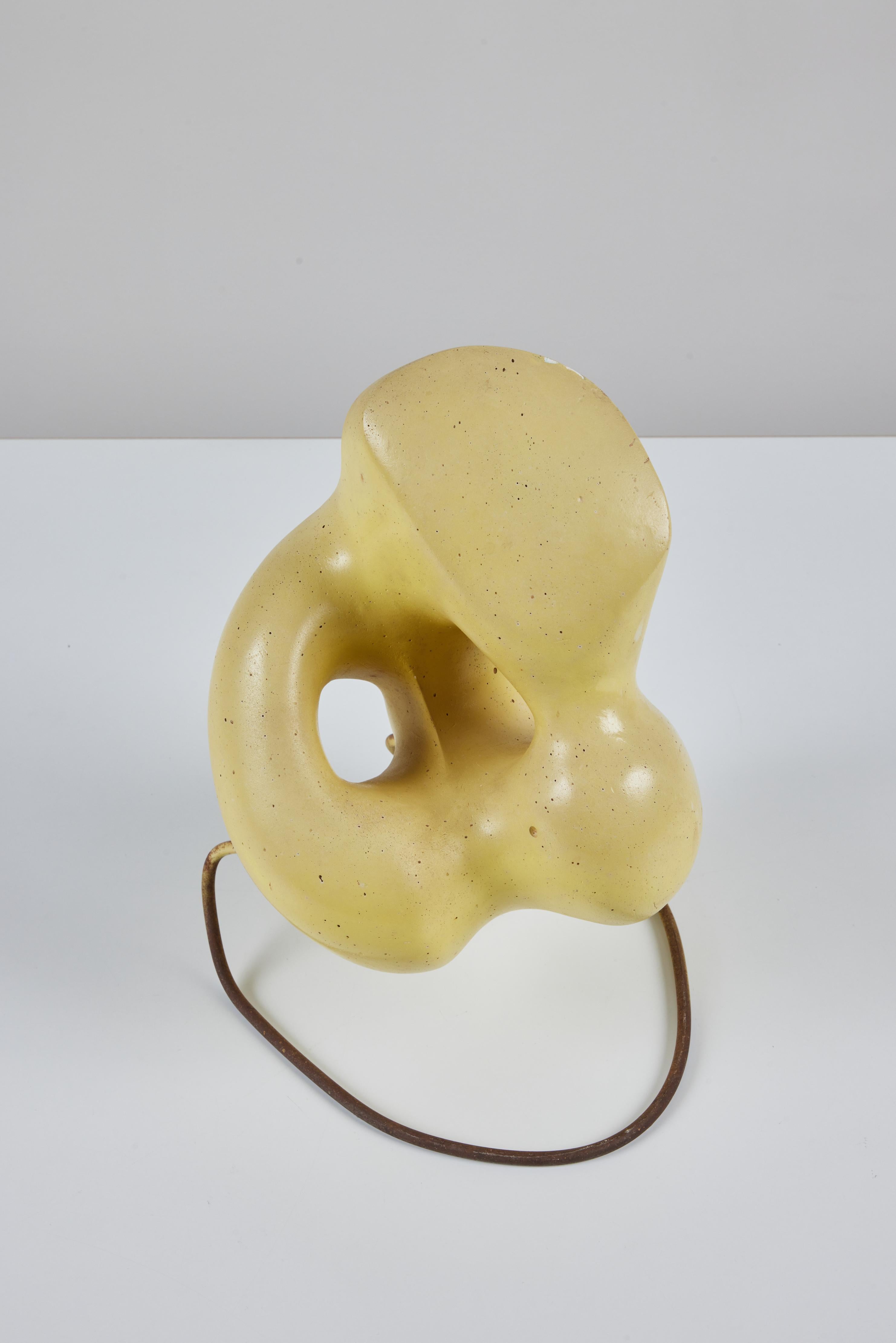 Biomorphic Yellow Glazed Sculpture For Sale 3