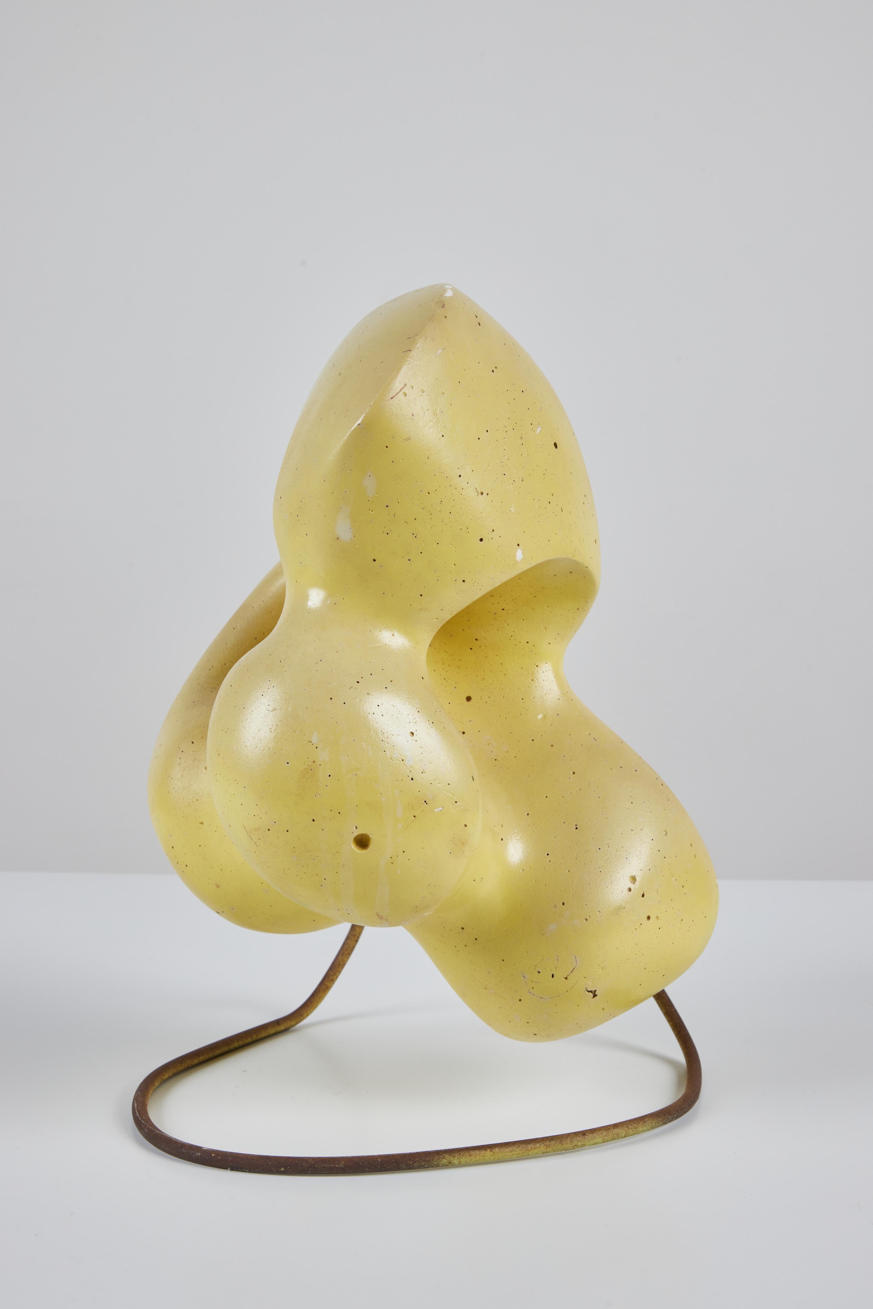 Biomorphic Yellow Glazed Sculpture For Sale 4