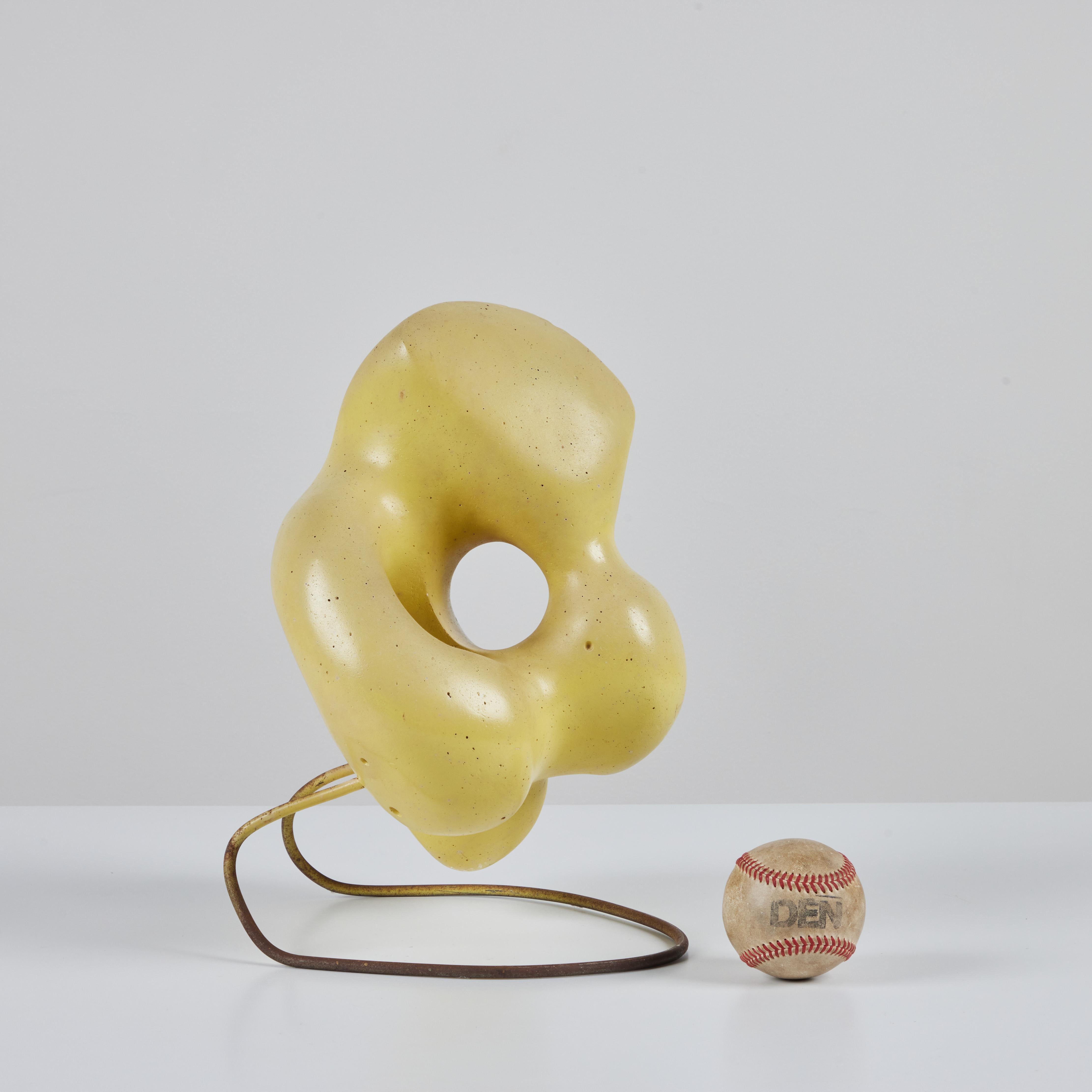 Post-Modern Biomorphic Yellow Glazed Sculpture For Sale