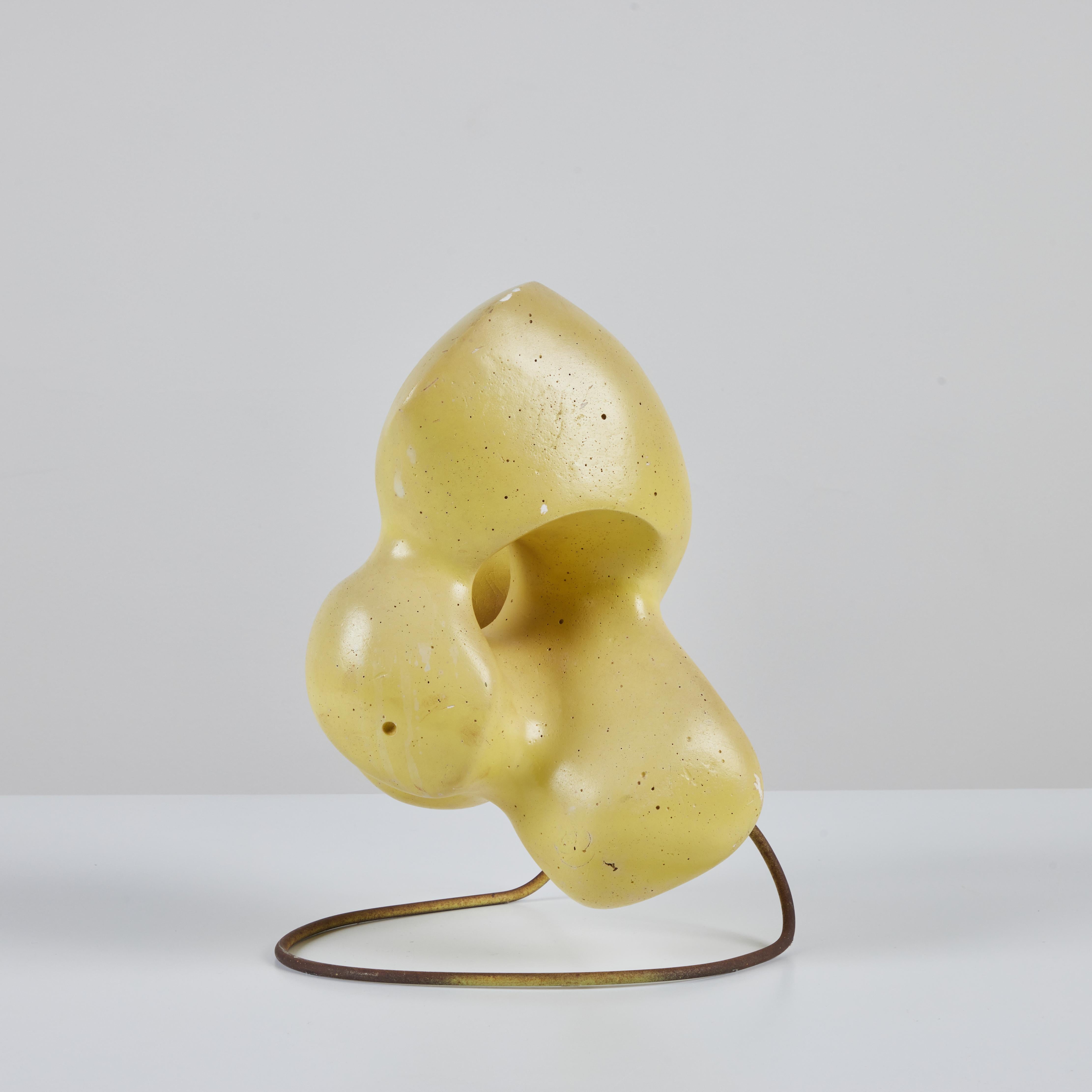 20th Century Biomorphic Yellow Glazed Sculpture For Sale