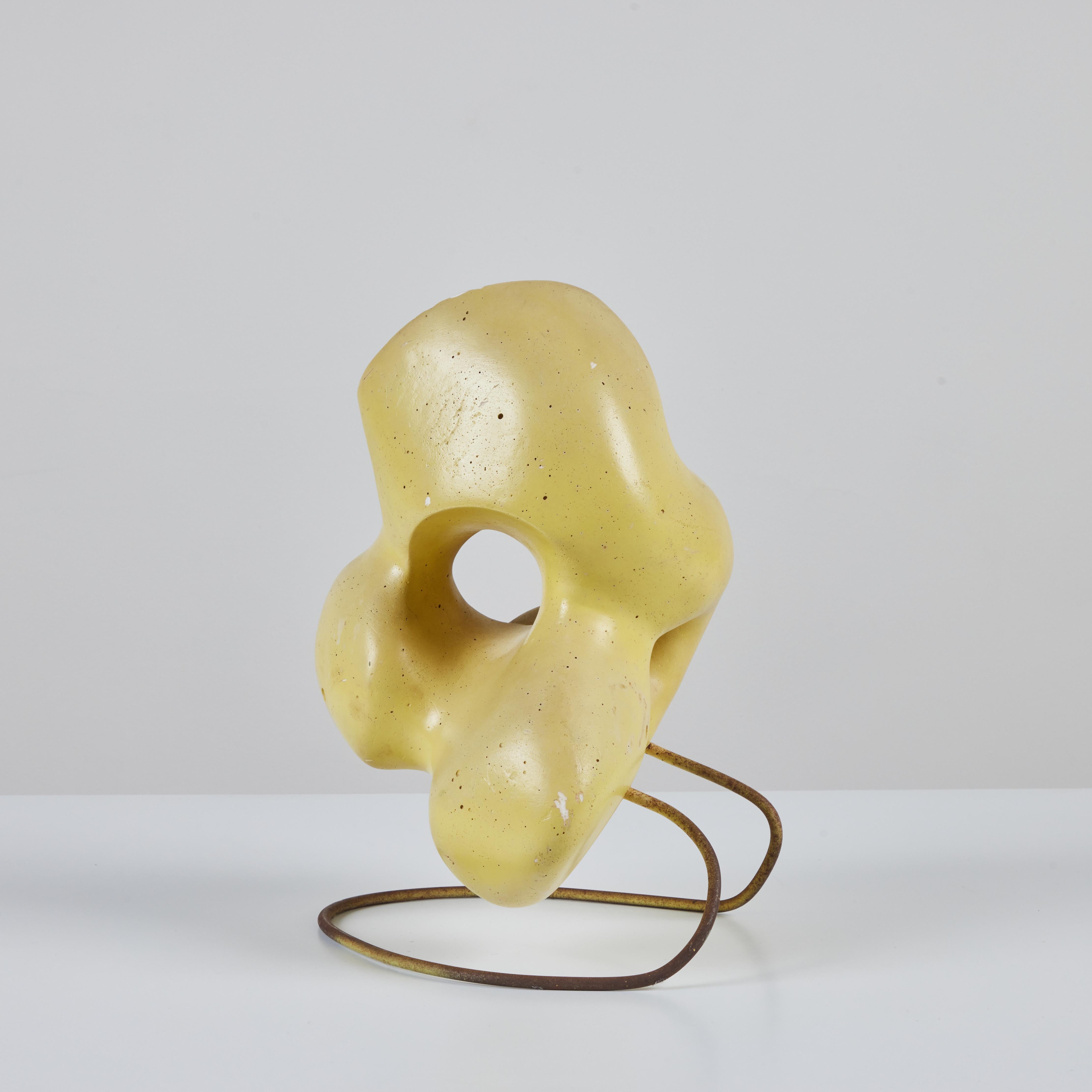 Metal Biomorphic Yellow Glazed Sculpture For Sale