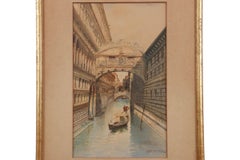Biondetti Signed Watercolor “The Bridge of Sighs”