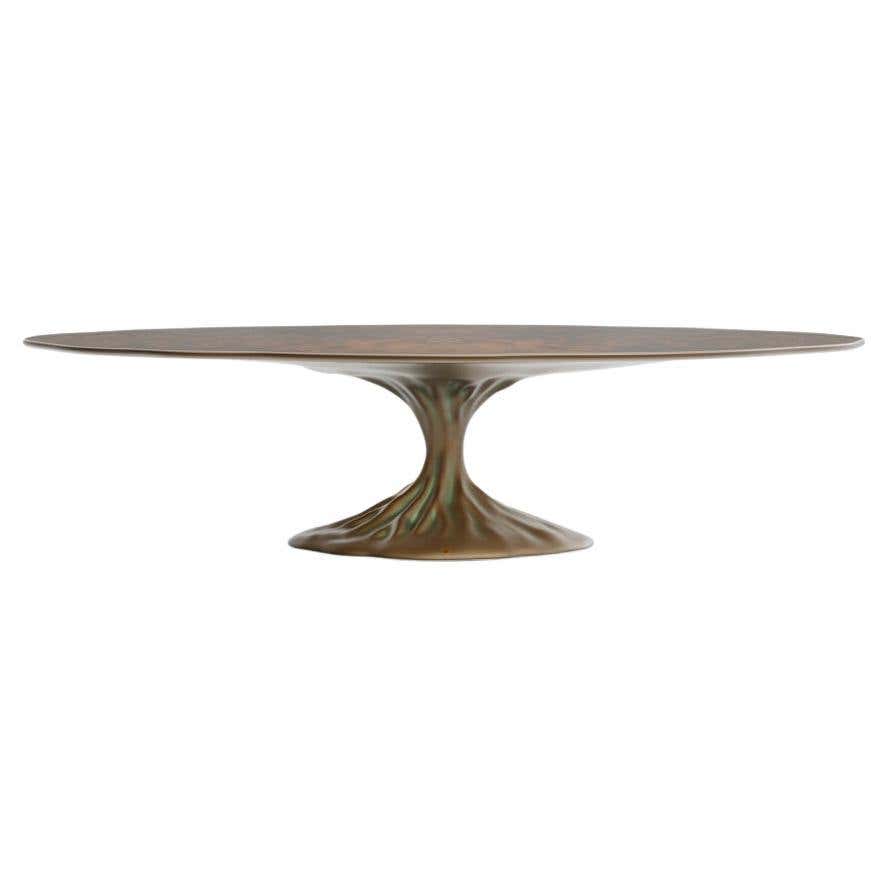 Tu Radi Table Large Teak Wood Top Radi Dining Table with Architectural and Cascading ...