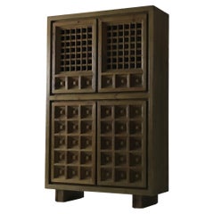 Credenza brutalista BIOSCA in pino tinto, Spagna, anni '60