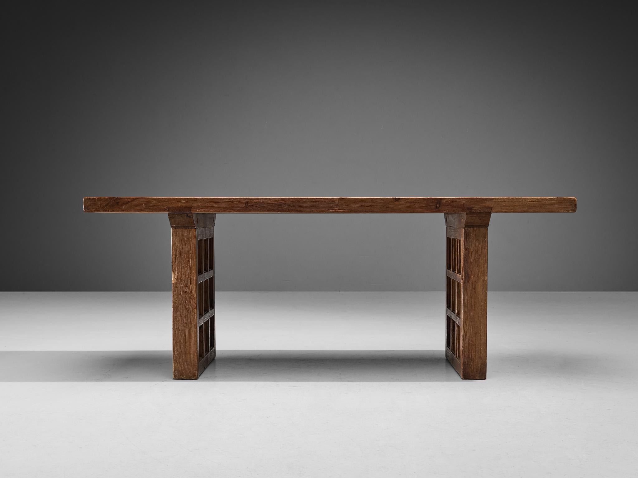 Biosca Dining Table in Stained Pine  3