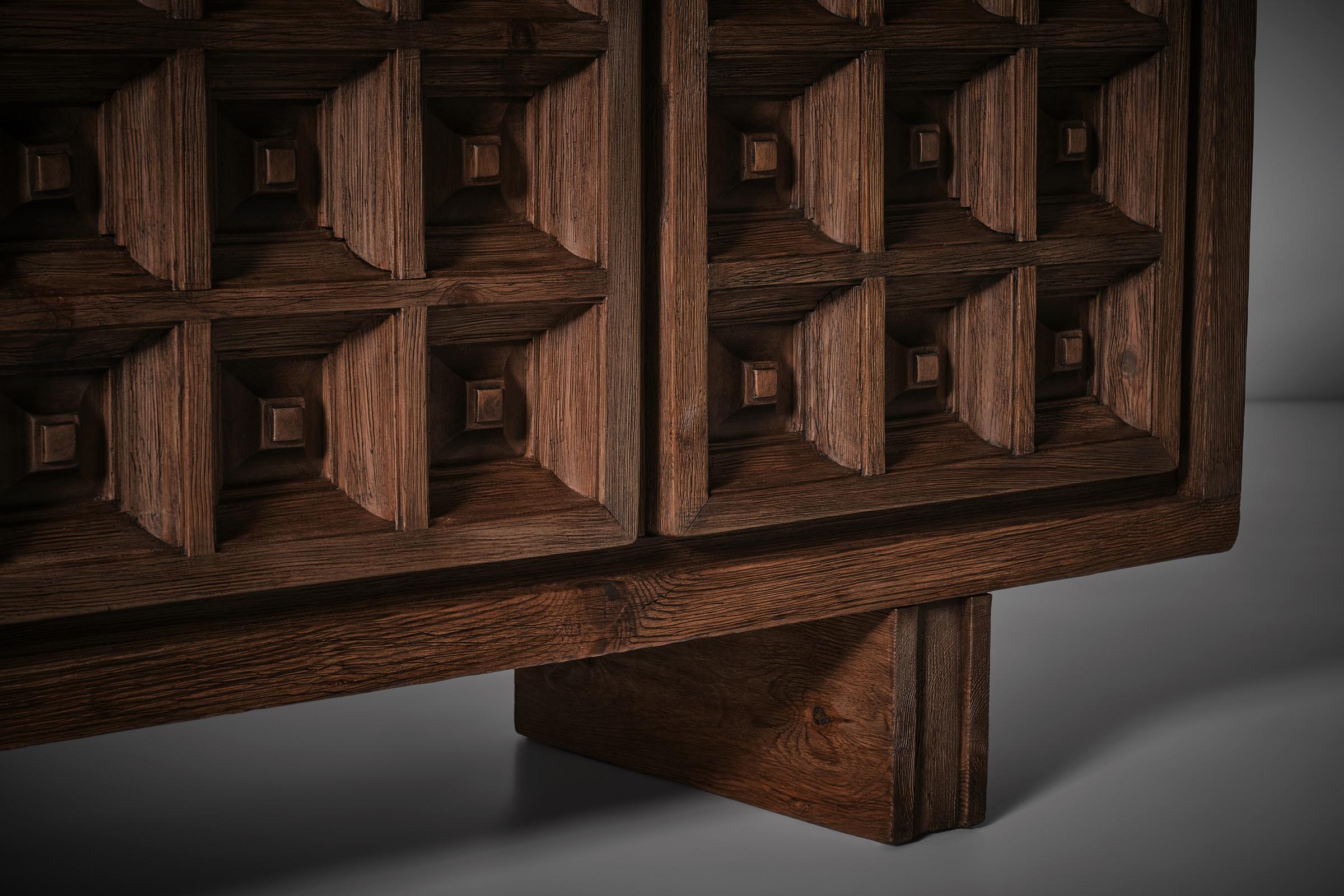 Mid-Century Modern Buffet BIOSCA en pin massif, Espagne années 1960 en vente