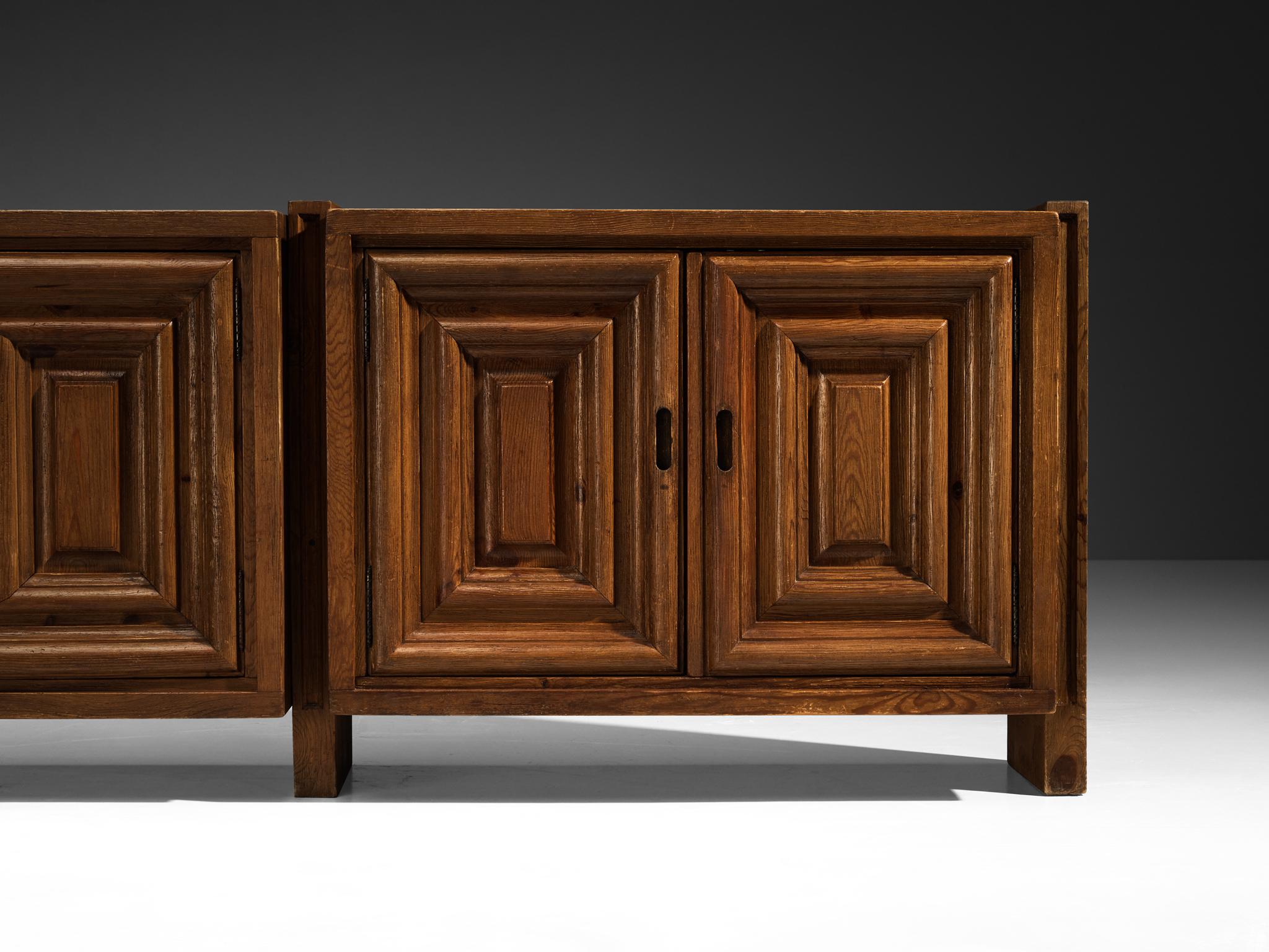 Mid-20th Century Biosca Spanish Sideboard in Stained Pine