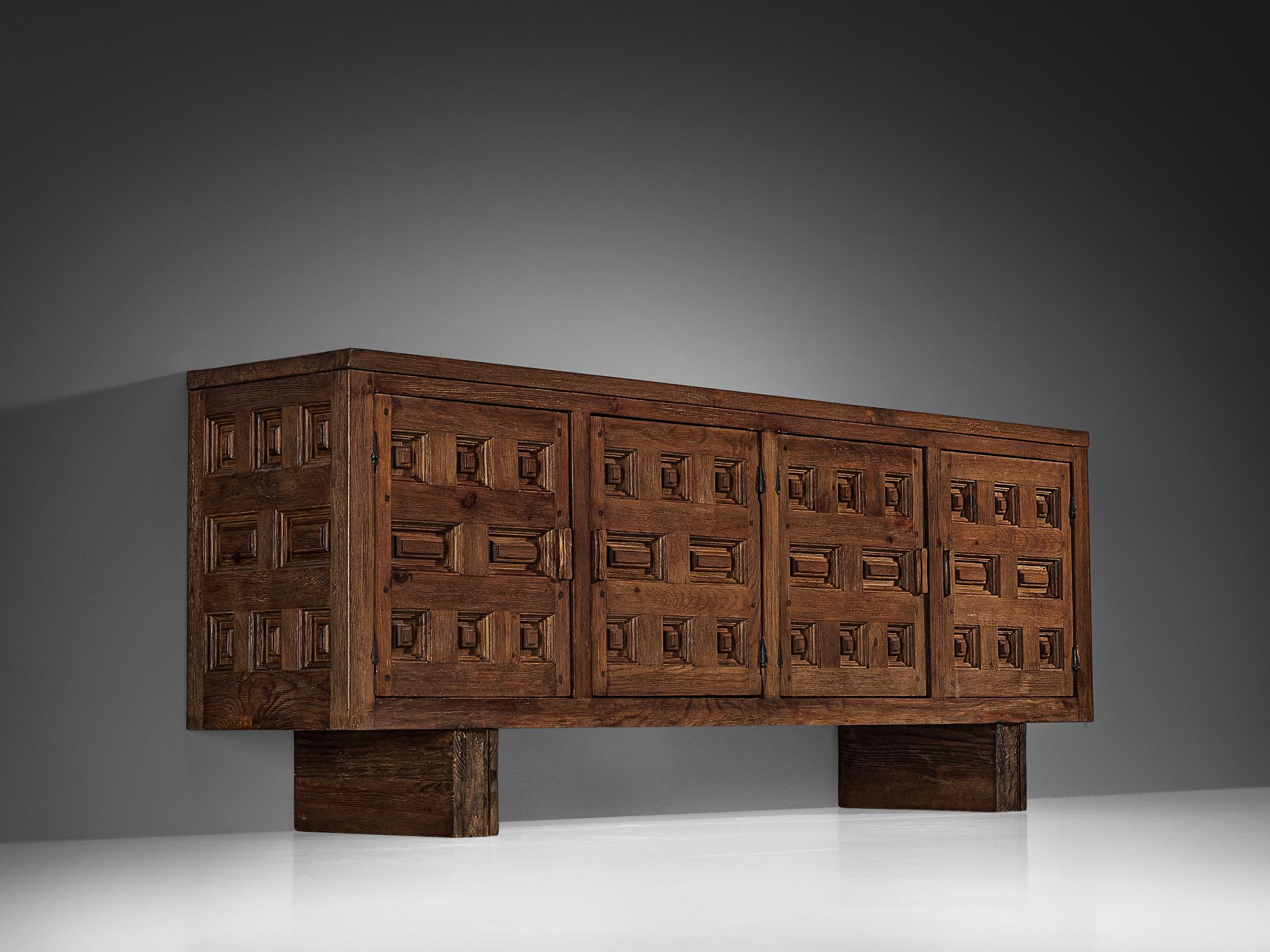Biosca Spanish Sideboard in Stained Pine For Sale 1