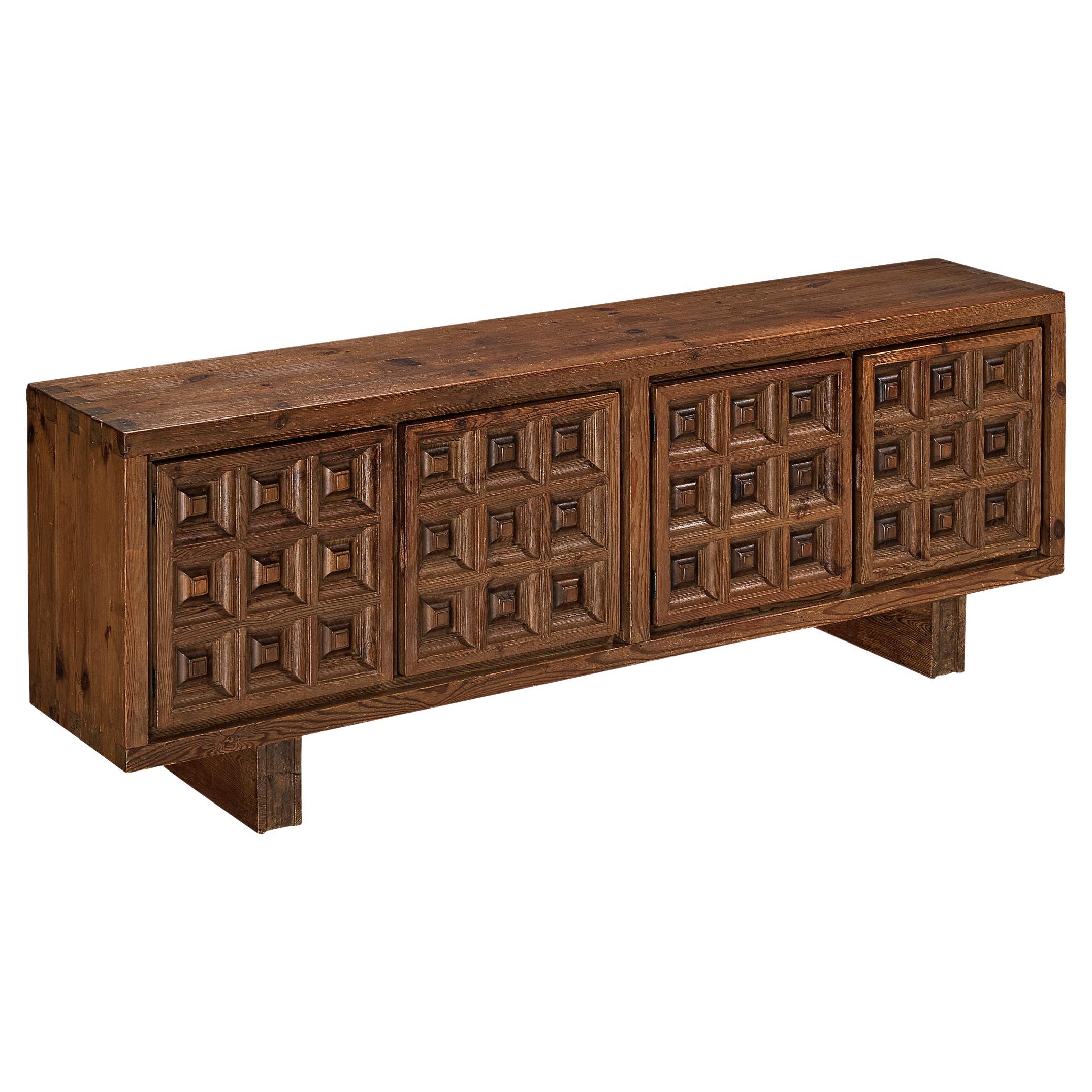 Biosca Spanish Sideboard in Stained Pine  For Sale