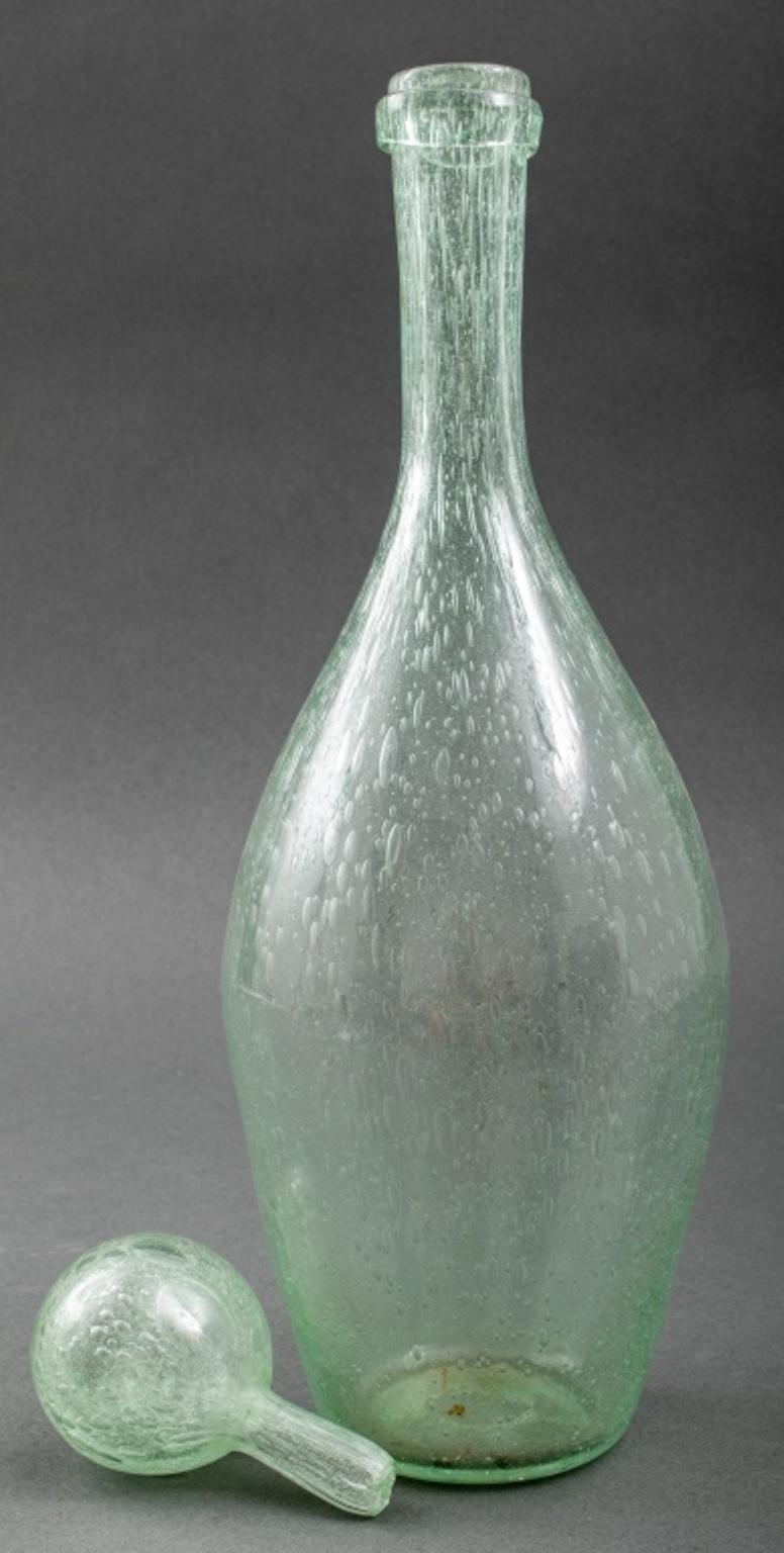 Mid-Century Modern Biot French Bubble Glass Decanter Bottle For Sale