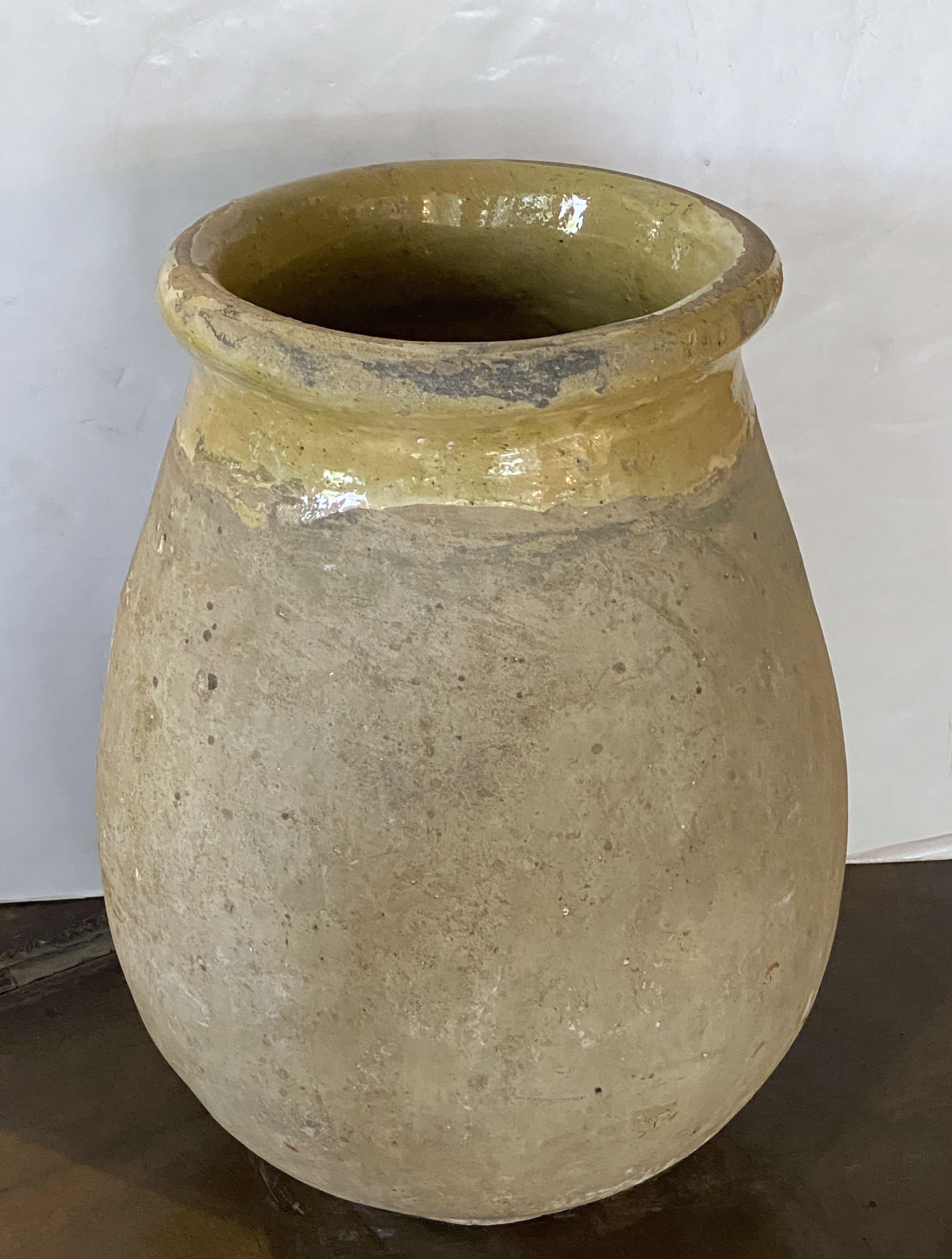 Glazed Biot Garden Urn or Oil Jar from France