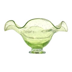 Biot Handblown Glass Centerpiece Bowl with Wavy Rim