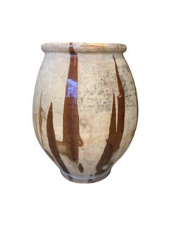 Biot Jar 19th Century with Yellow and Brown Glaze, Anchor Mark