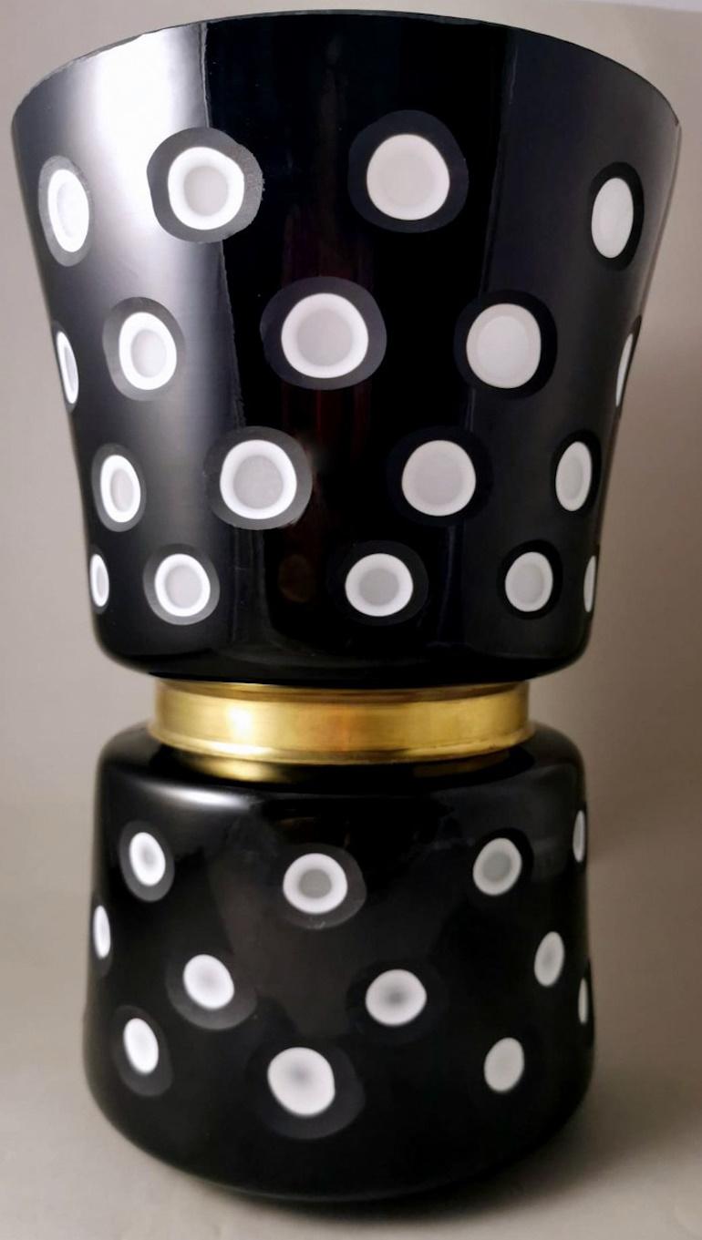 Hand-Crafted Biot Manufacture Black French Vase 