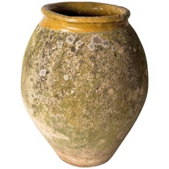 Biot Terracotta Oil Jar with Ochre Glaze and Patination, Late 18th Century