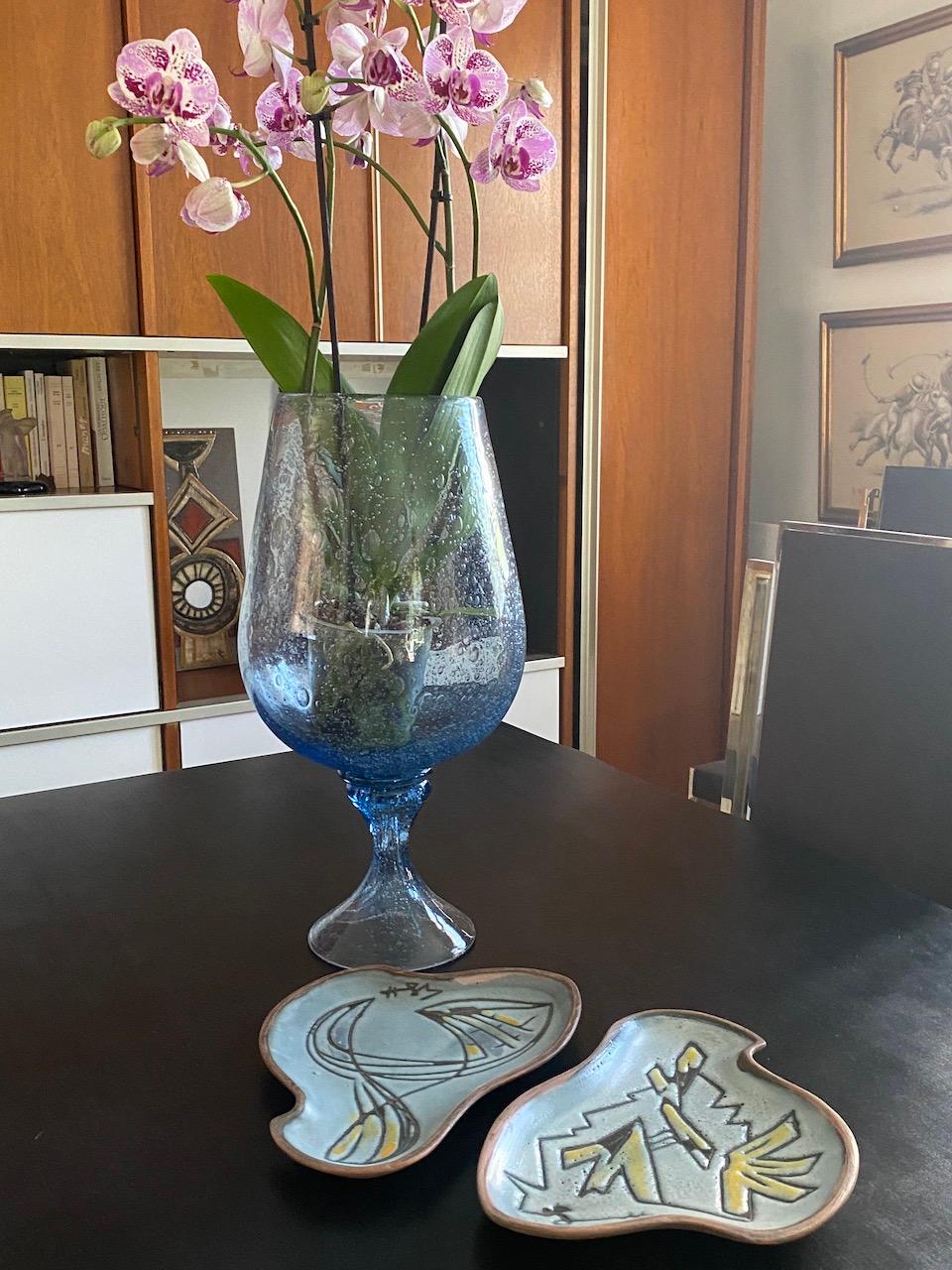 Biot Wedding Glass in Blown Glass, 1970  In Excellent Condition For Sale In Saint Rémy de Provence, FR