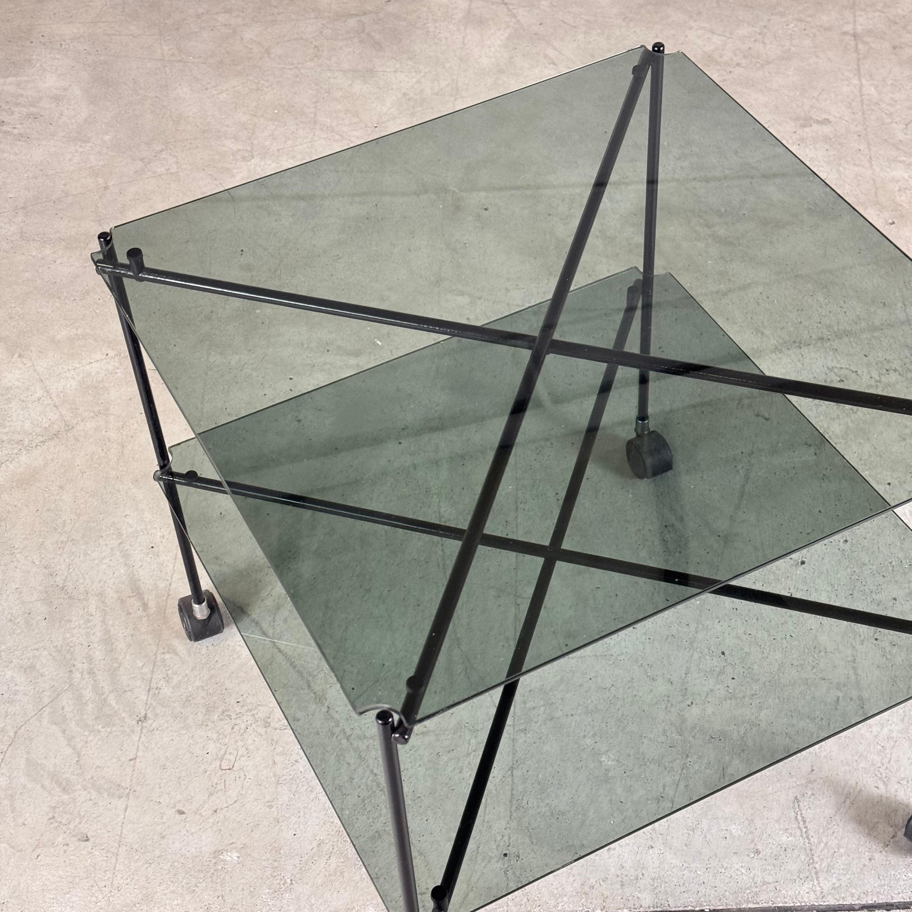 Noirci Table basse Biplano de Bruno Munari pour Robots, Milan, 1972 en vente