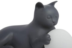 Birba Dark Grey Cat-Shaped Table Lamp, Pet Therapy by Atelier Biagetti