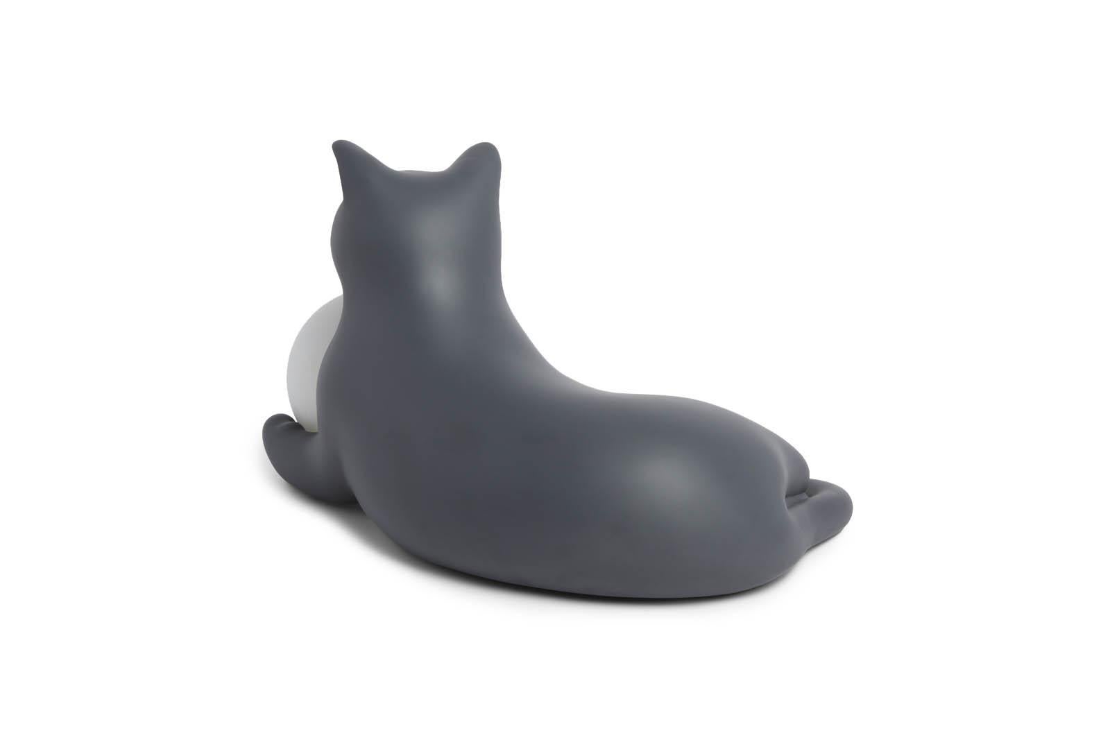 Verre Lampe de table en forme de chat gris foncé Birba, Pet Therapy by Atelier Biagetti en vente