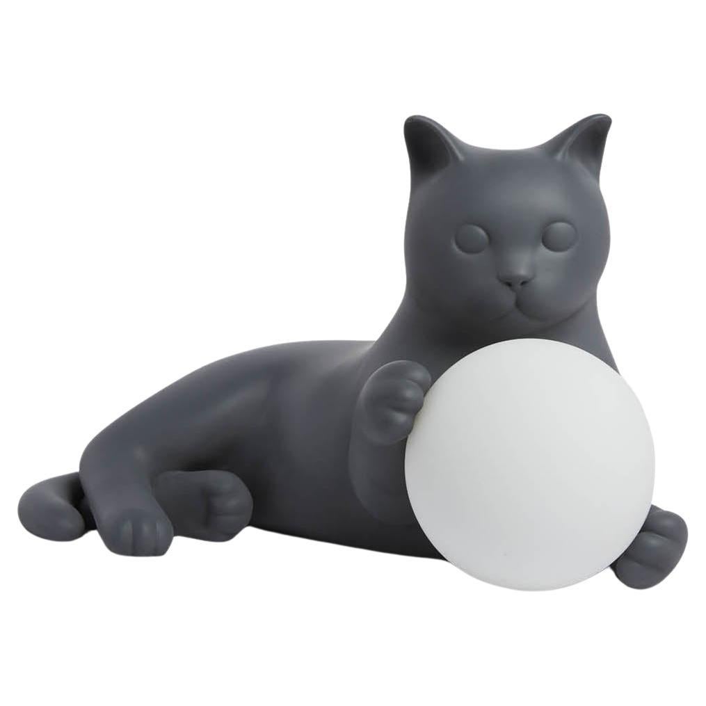 Birba Dark Grey Cat-Shaped Table Lamp, Pet Therapy by Atelier Biagetti