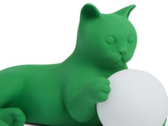 Birba Green Cat-Shaped Table Lamp, Pet Therapy by Atelier Biagetti